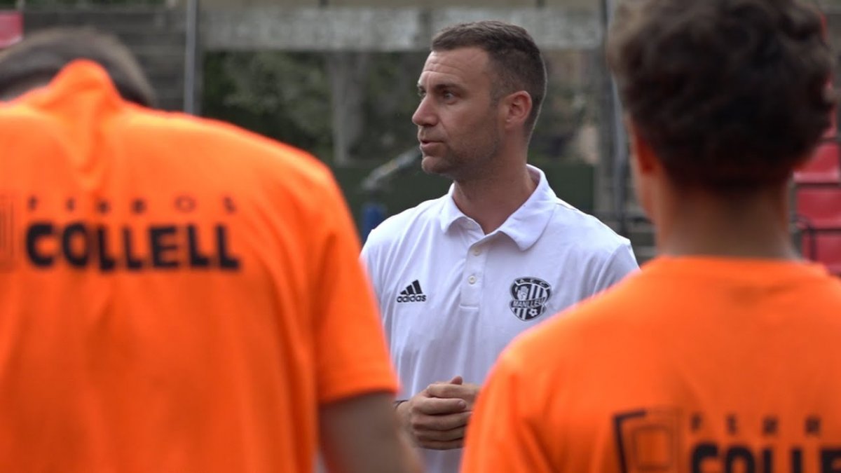Gerard Casanova 'Katta', en la seva primera sessió coim a primer entrenador del Manlleu