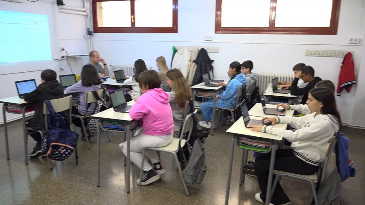 L'aula de l'escola Vedruna de Centelles on s'està treballant l'aplicació de comprensió lectora