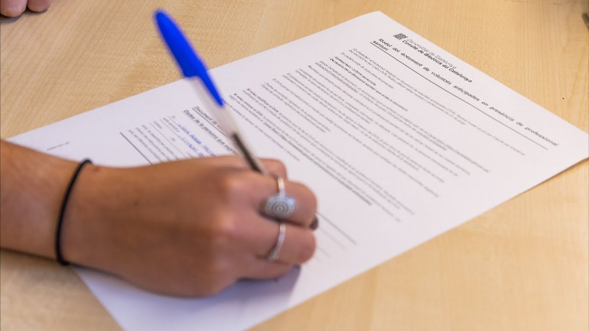 Un document de voluntats anticipades