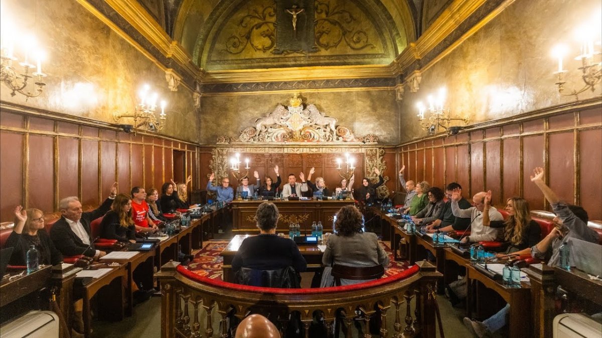 La sala de plens de l'Ajuntament de Vic, dilluns durant la sessió