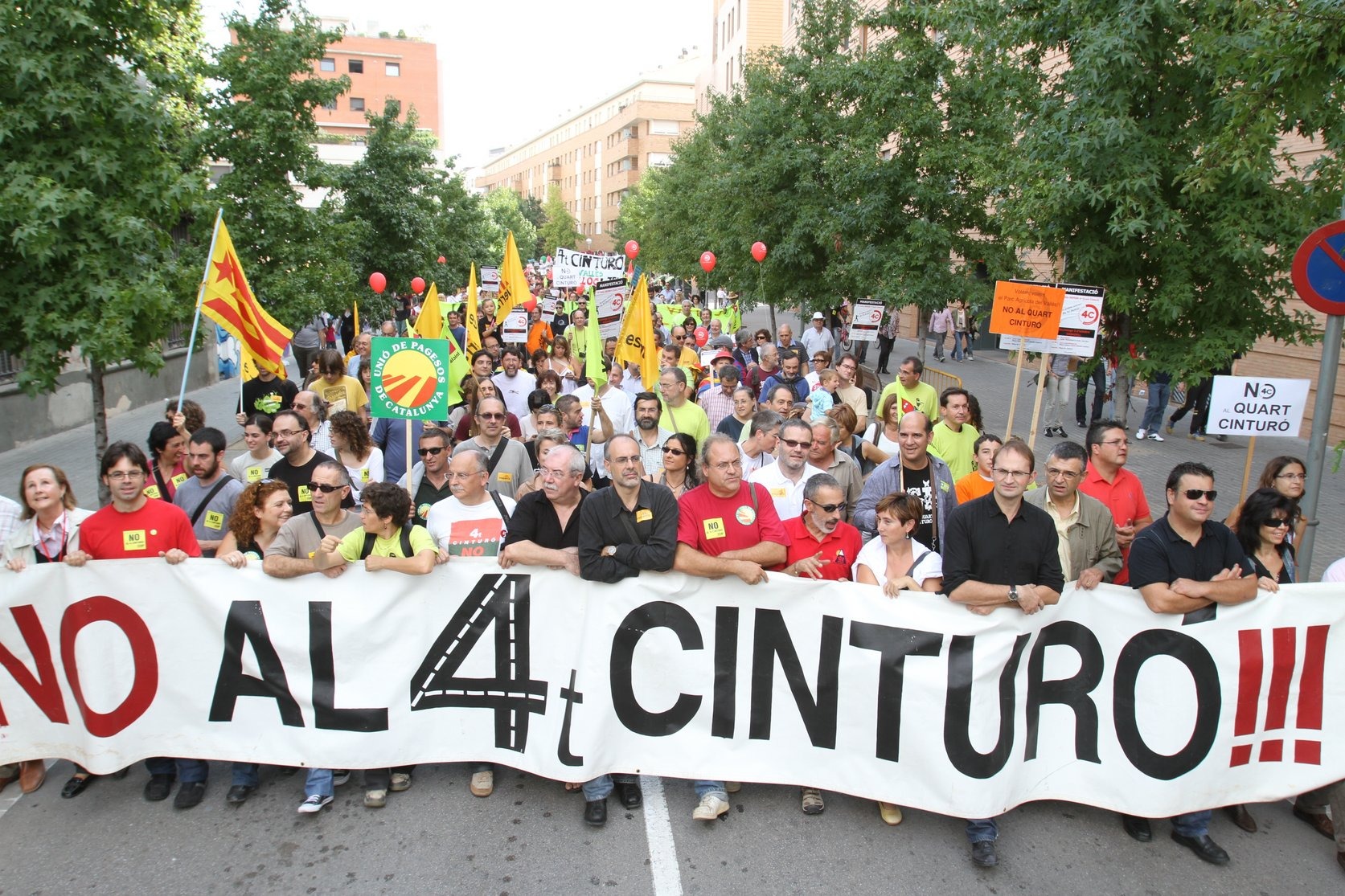 Una de les múltiples manifestacions que s'han fet al Vallès contra el Quart Cinturó