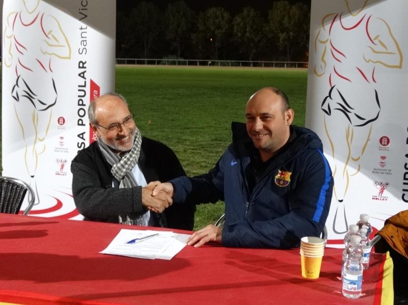 Les dues entitats van signar l'acord a les pistes municipals d'atletisme de Mollet