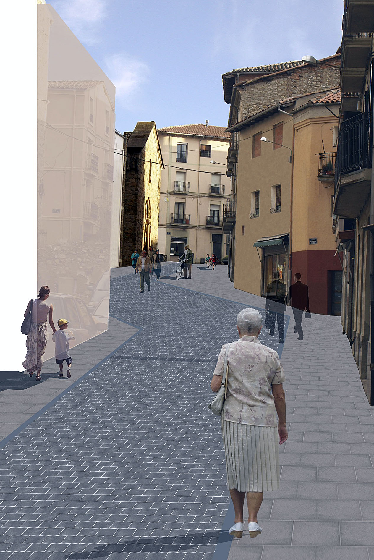 Recreació virtual de l'aspecte que tindrà el carrer Berenguer Arnau després de les obres