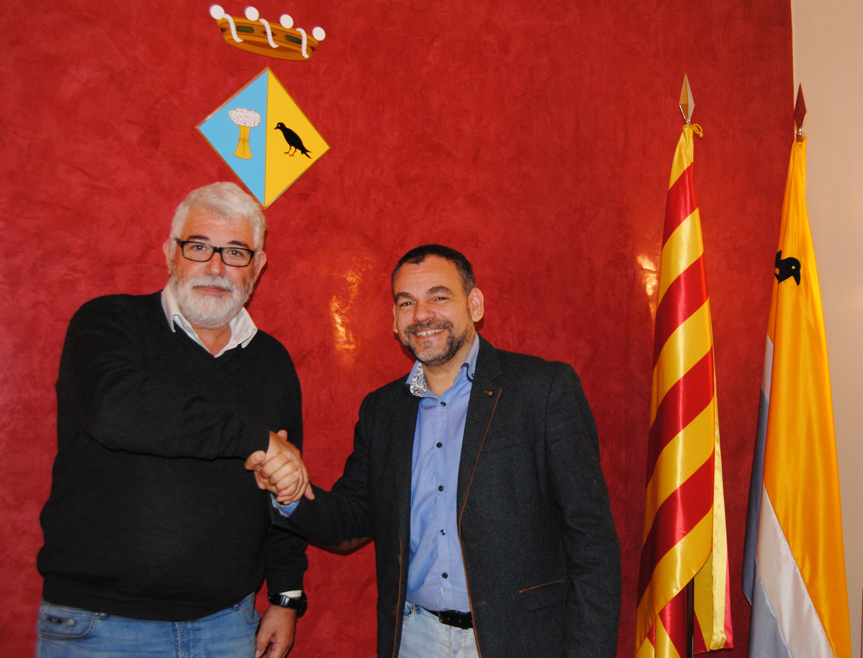 L'alcalde Martí Pujol i el regidor Joan Ramon, del PSC