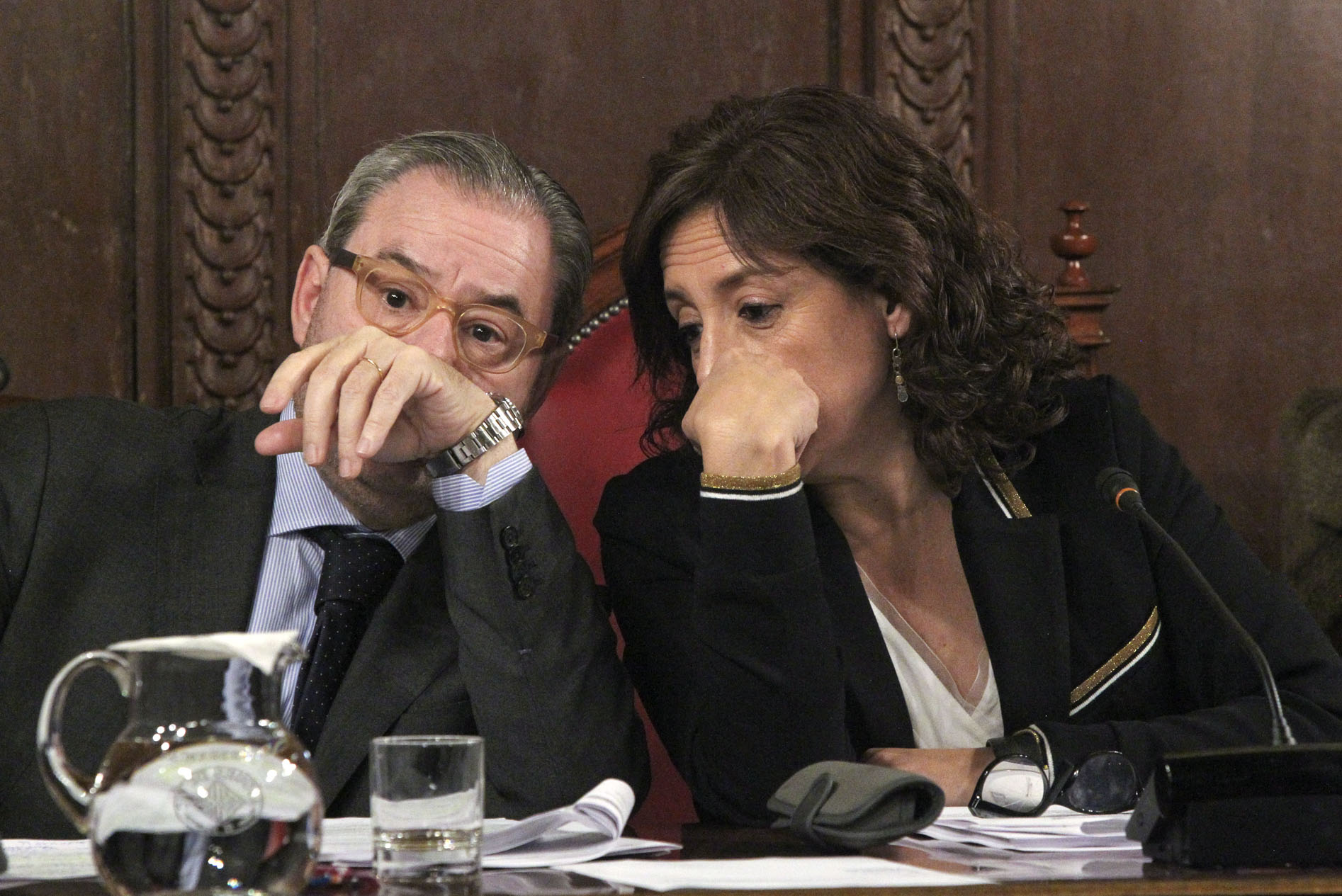 Josep Arimany i Anna Erra, durant el ple