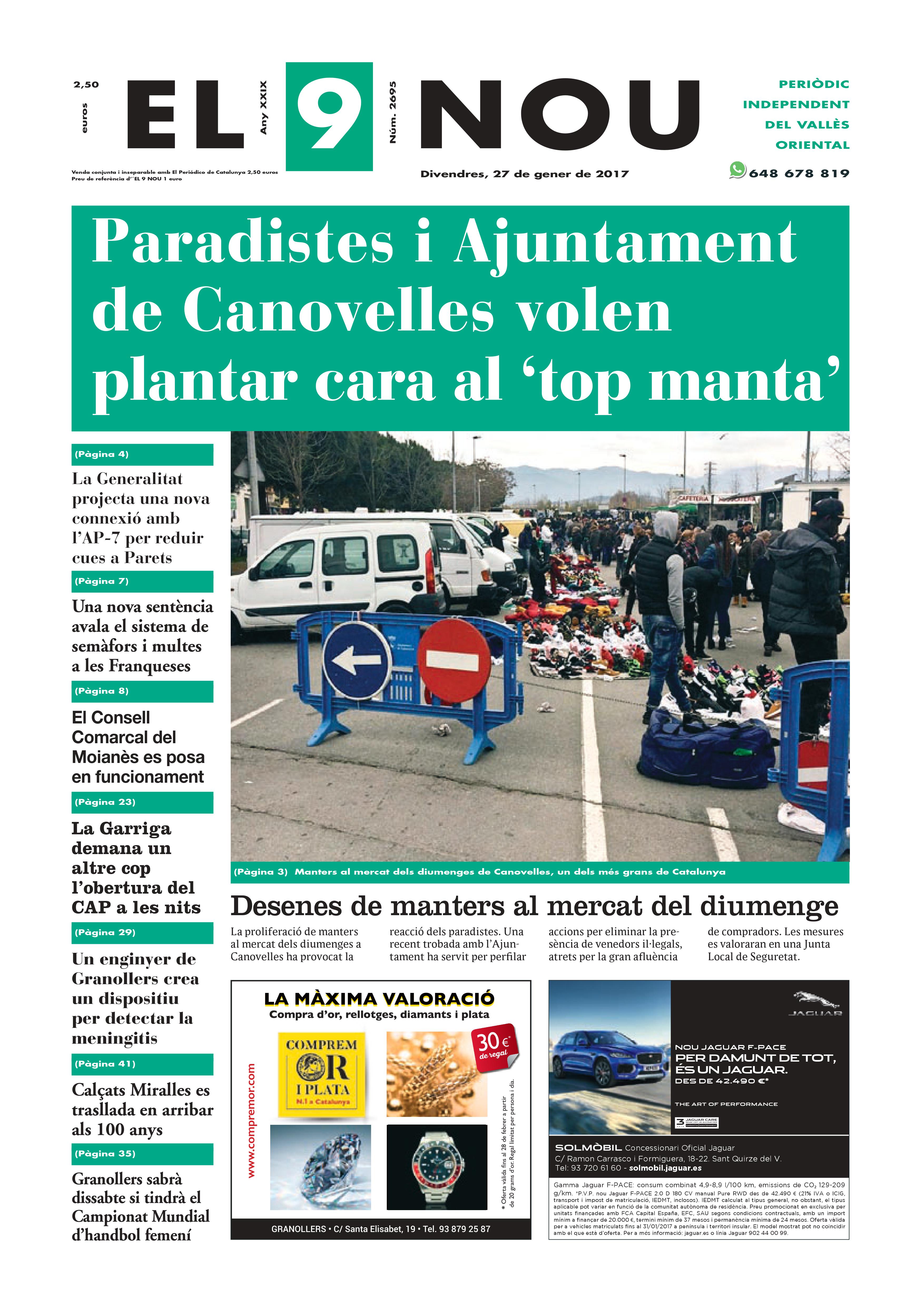 La portada del divendres 27 de gener de 2017