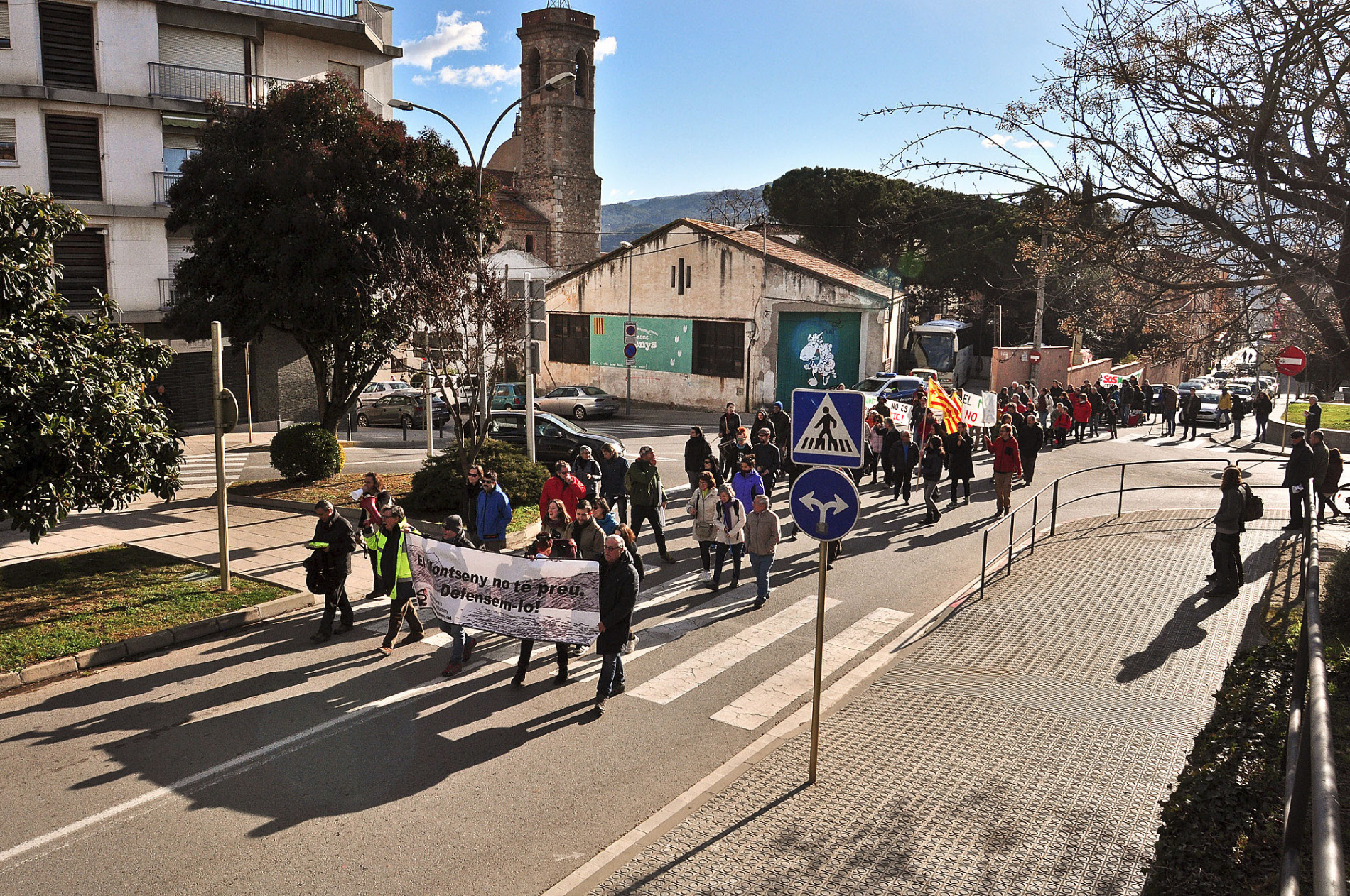 La manifestació de diumenge a la sortida de Sant Celoni