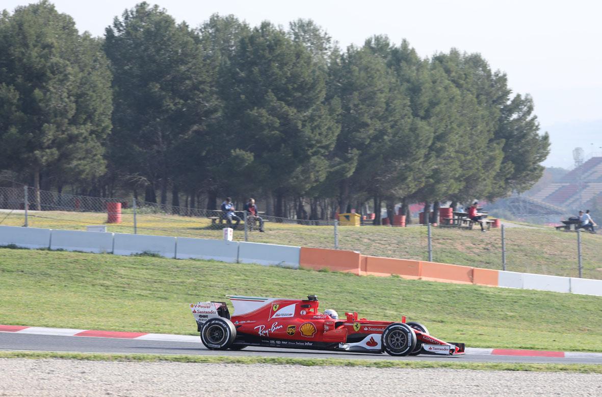 Vettel, aquest dijous al Circuit. L'alemany va fer 'volar' el Ferrari