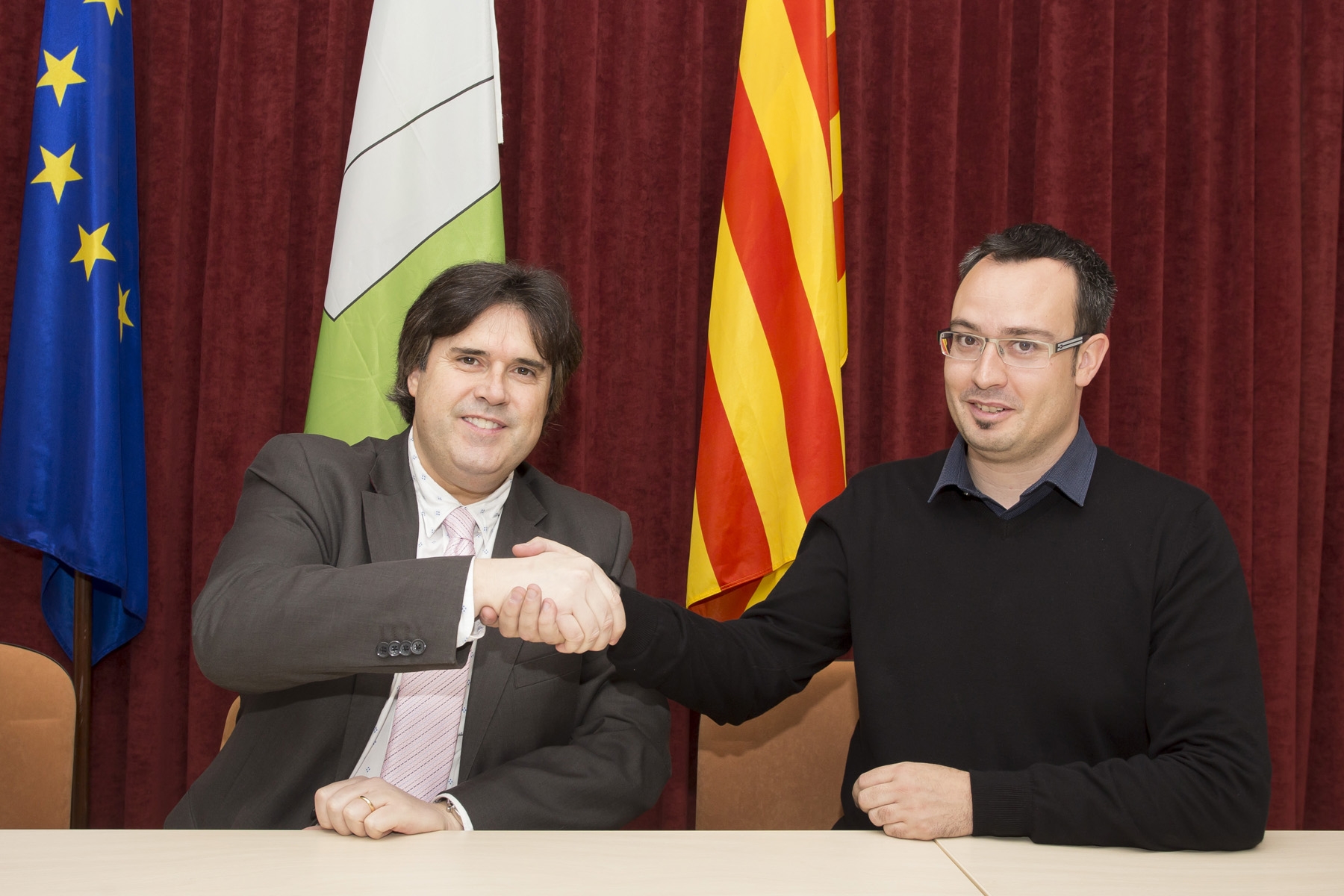 Visita del president de la Diputació de Girona, Pere Vila, a Molló