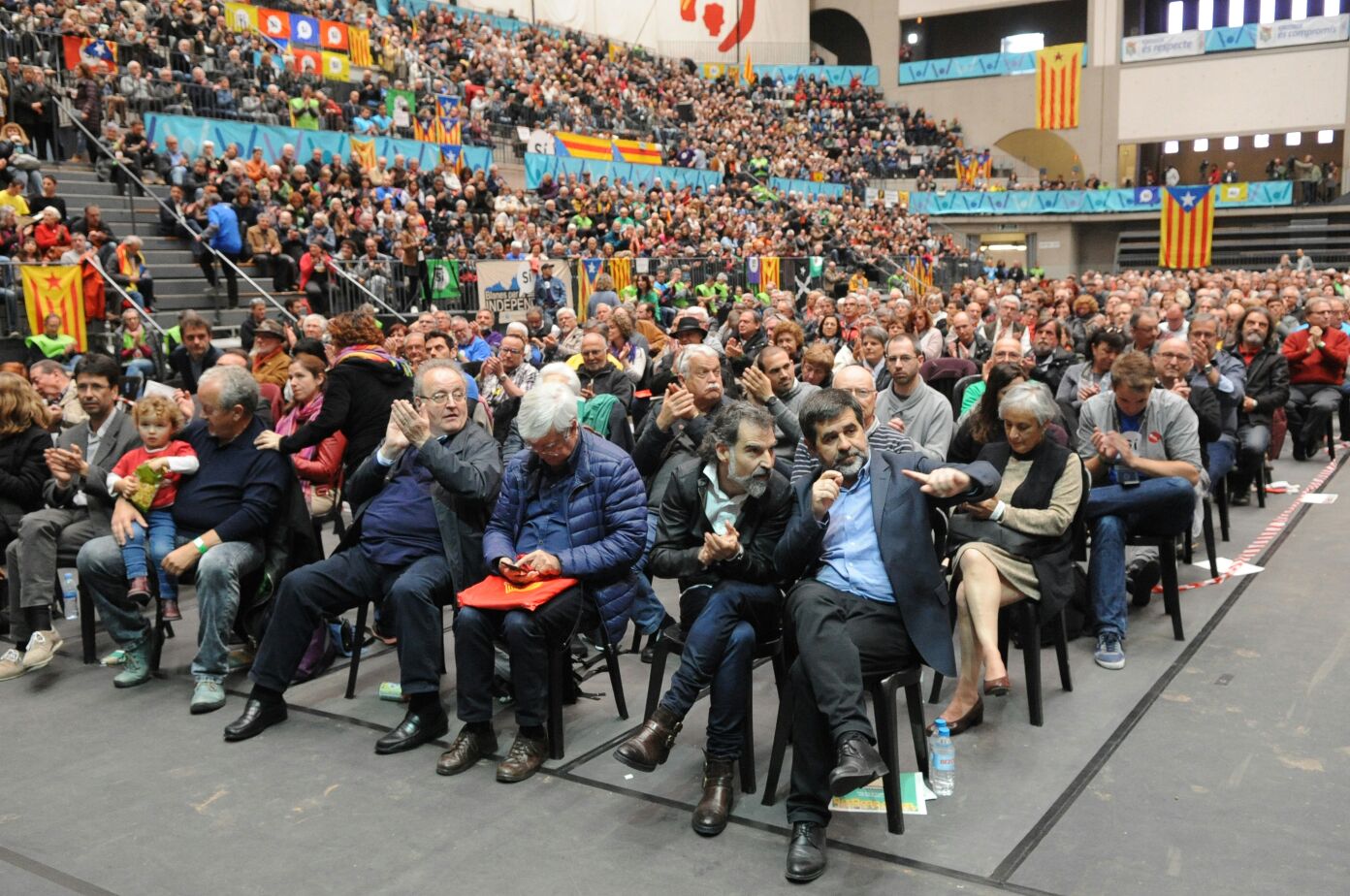 Jordi Sànchez i altres responsables de l'ANC a primera fila