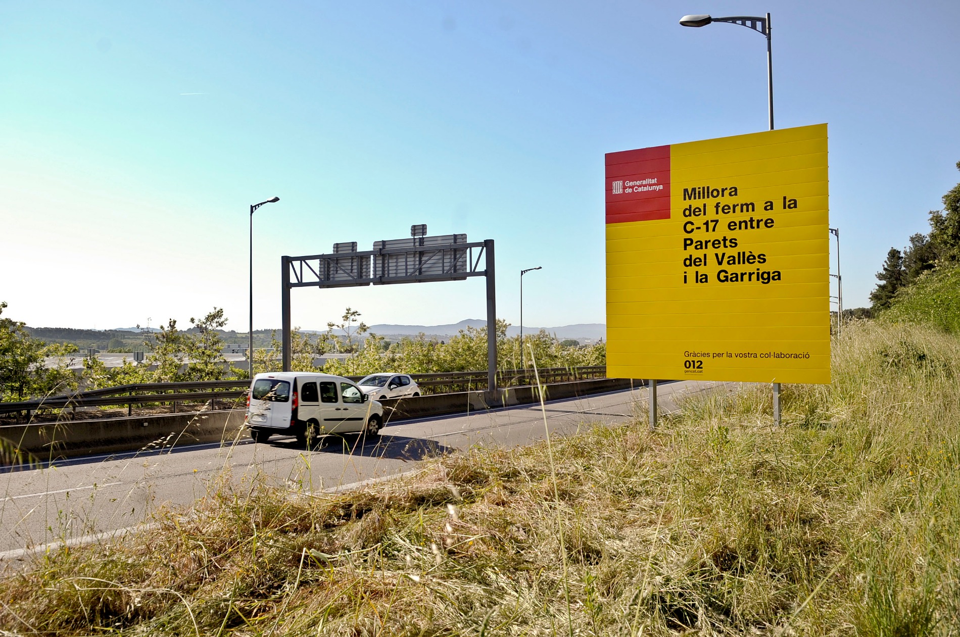 Cartells indicadors de l'actuació a la Garriga