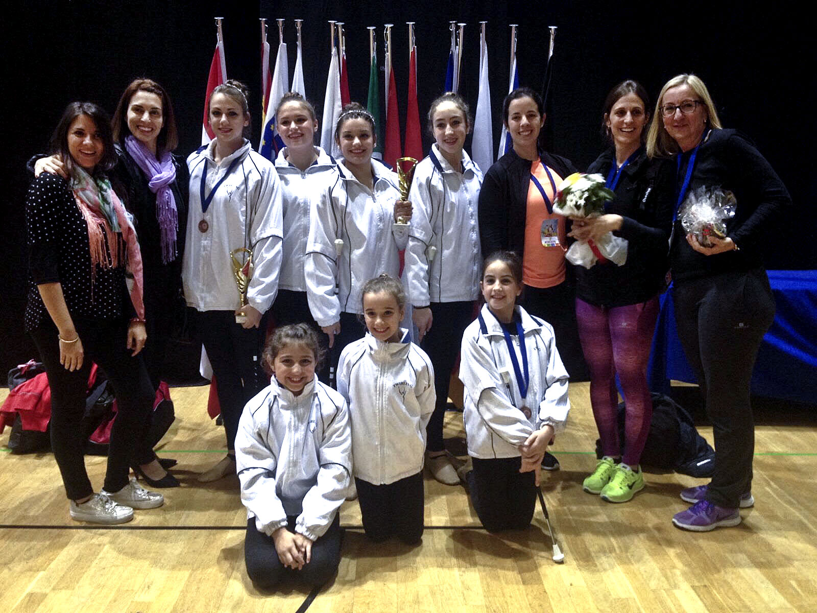 Les representants del Club Twirling la Torreta al Campionat d'Europa de Croàcia