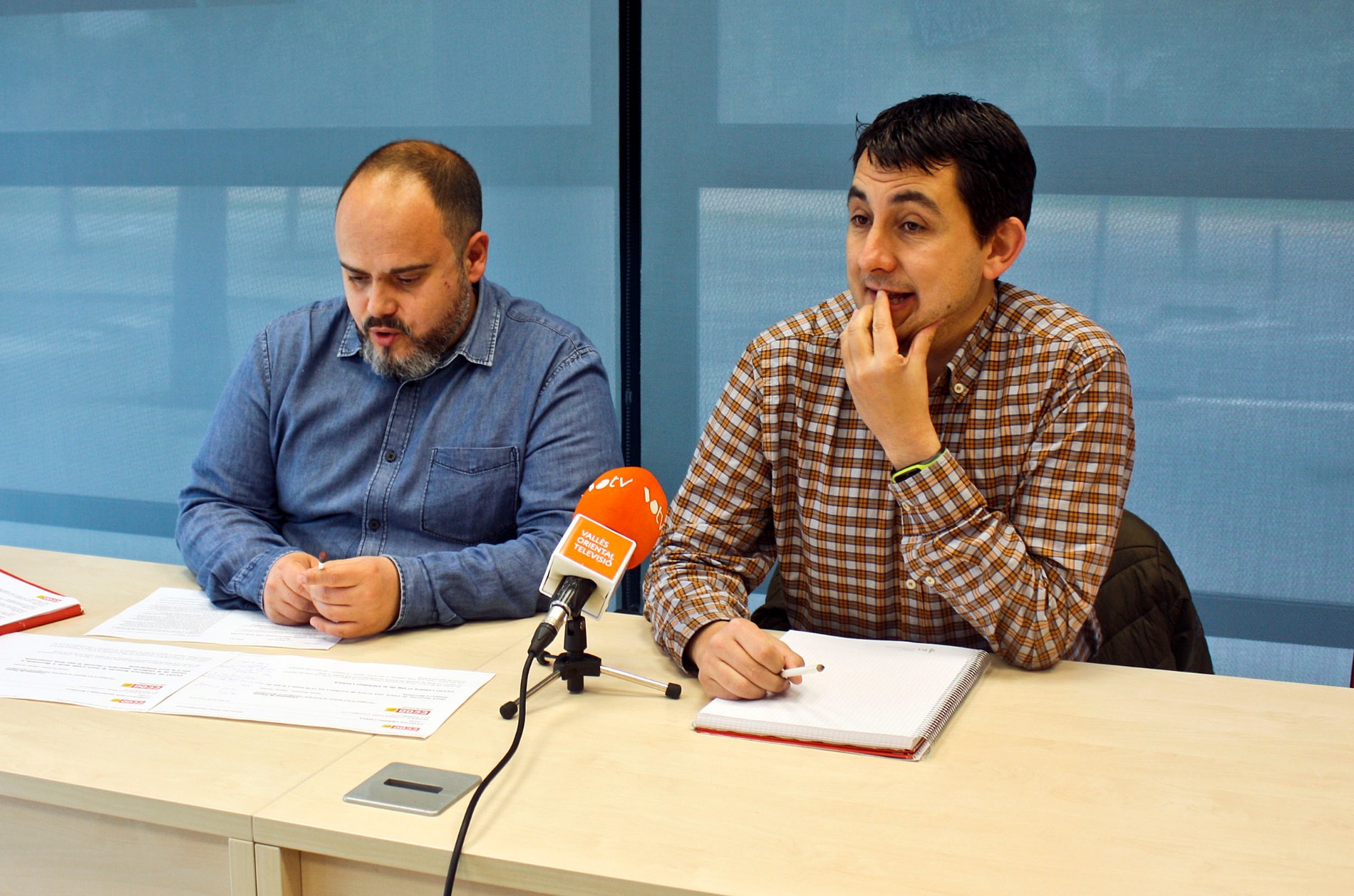 Gonzalo Plata (CCOO) i Òscar Riu (UGT) van presentar les accions dels sindicats per al primer de maig