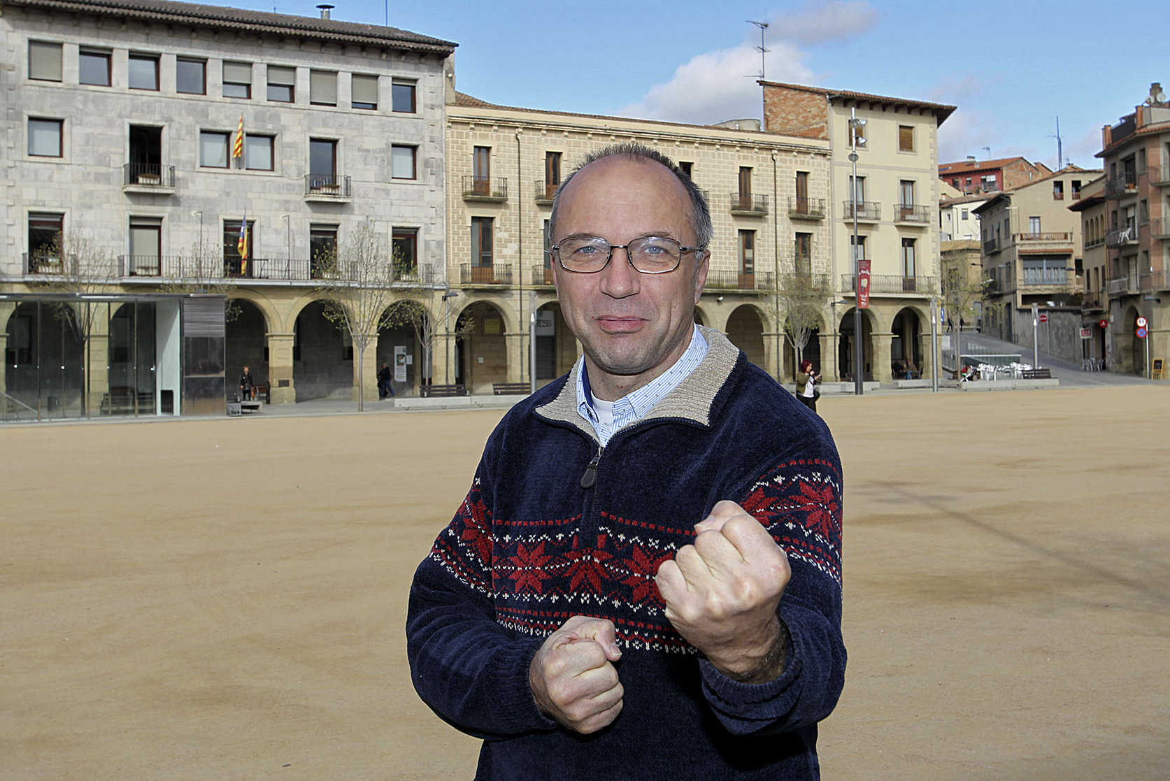 Josep Soler, a la plaça de Manlleu