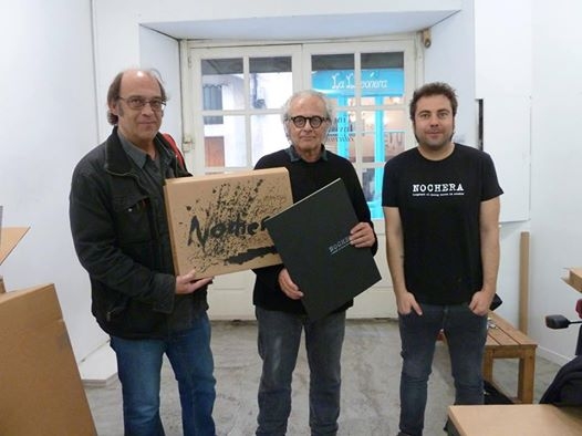 Marc Valls, maquetador; Jordi Pagès, artista, i David Caño, poeta