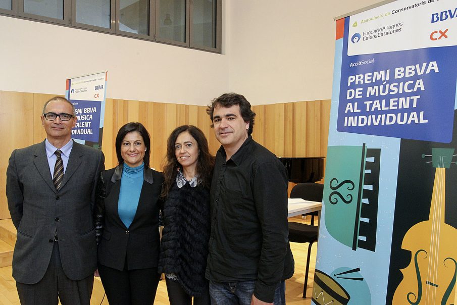 Jordi Bigas, Belén Latorre, Susagna Roura i Víctor Santapau en la presentació del concurs