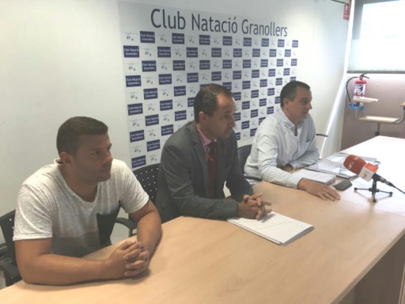 D'esquerra a dreta, Lucas Santos, Miquel Ferrero i Josep M. Mas, a la roda de premsa d'aquest dimarts