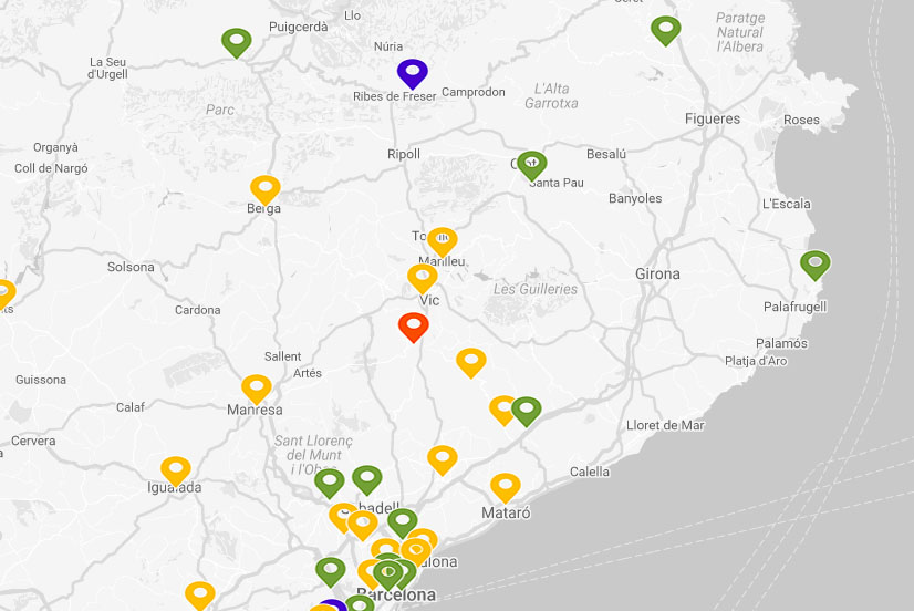Mapa de la qualitat de l'aire a Catalunya