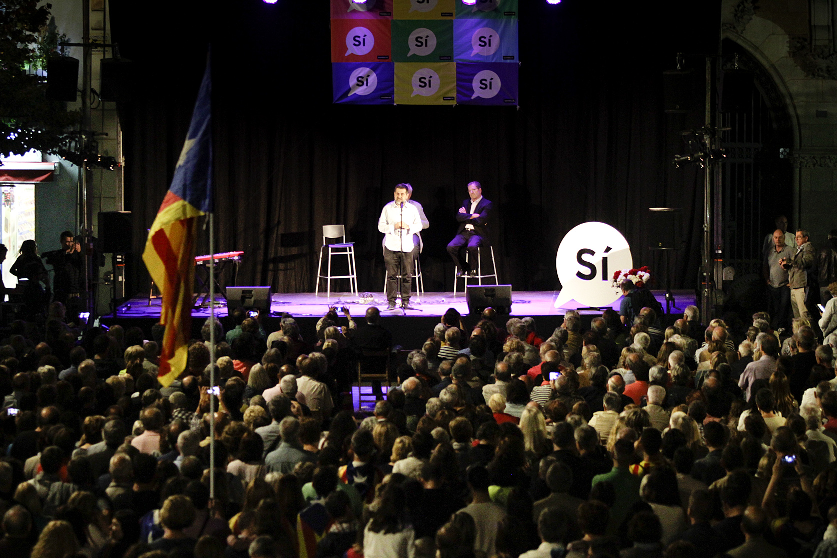 Jordi Sànchez intervé en l'acte unitari a favor del 'sí' a Granollers, aquest dimecres