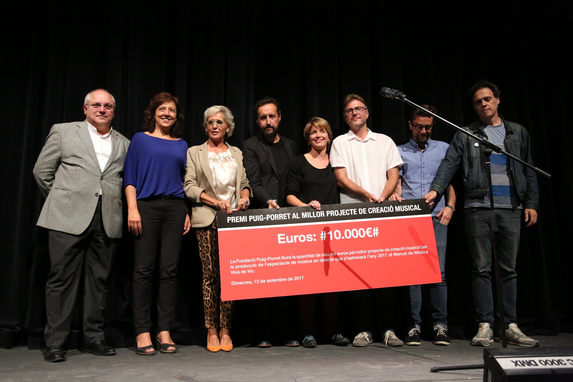 El Quartet Brossa i The Pinker Tones en el moment de rebre el Premi Puig-Porret