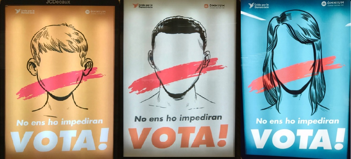 Alguns cartells de la campanya d'Òmnium