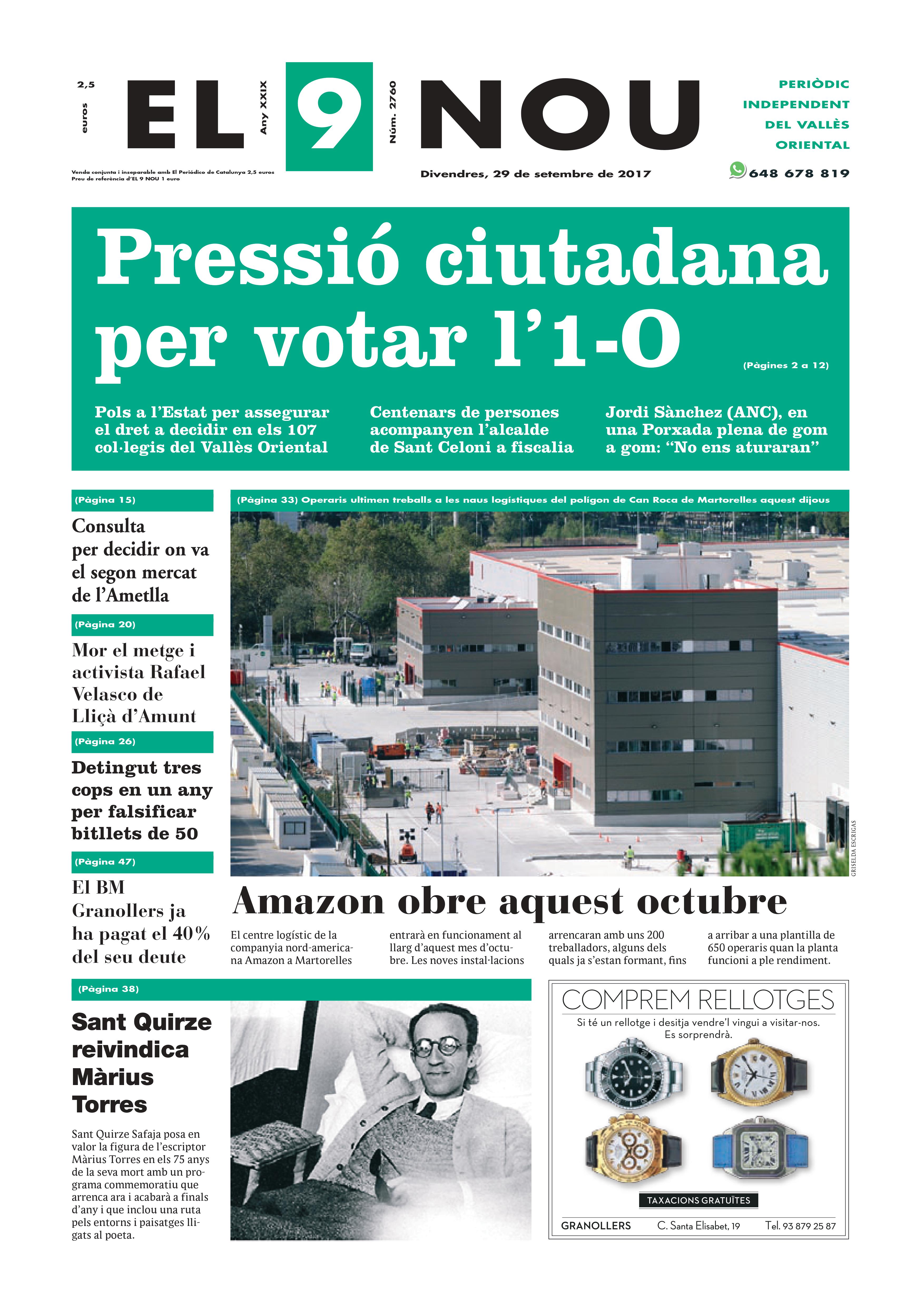 Primera pàgina divendres 29_09_2017 Vallès Oriental