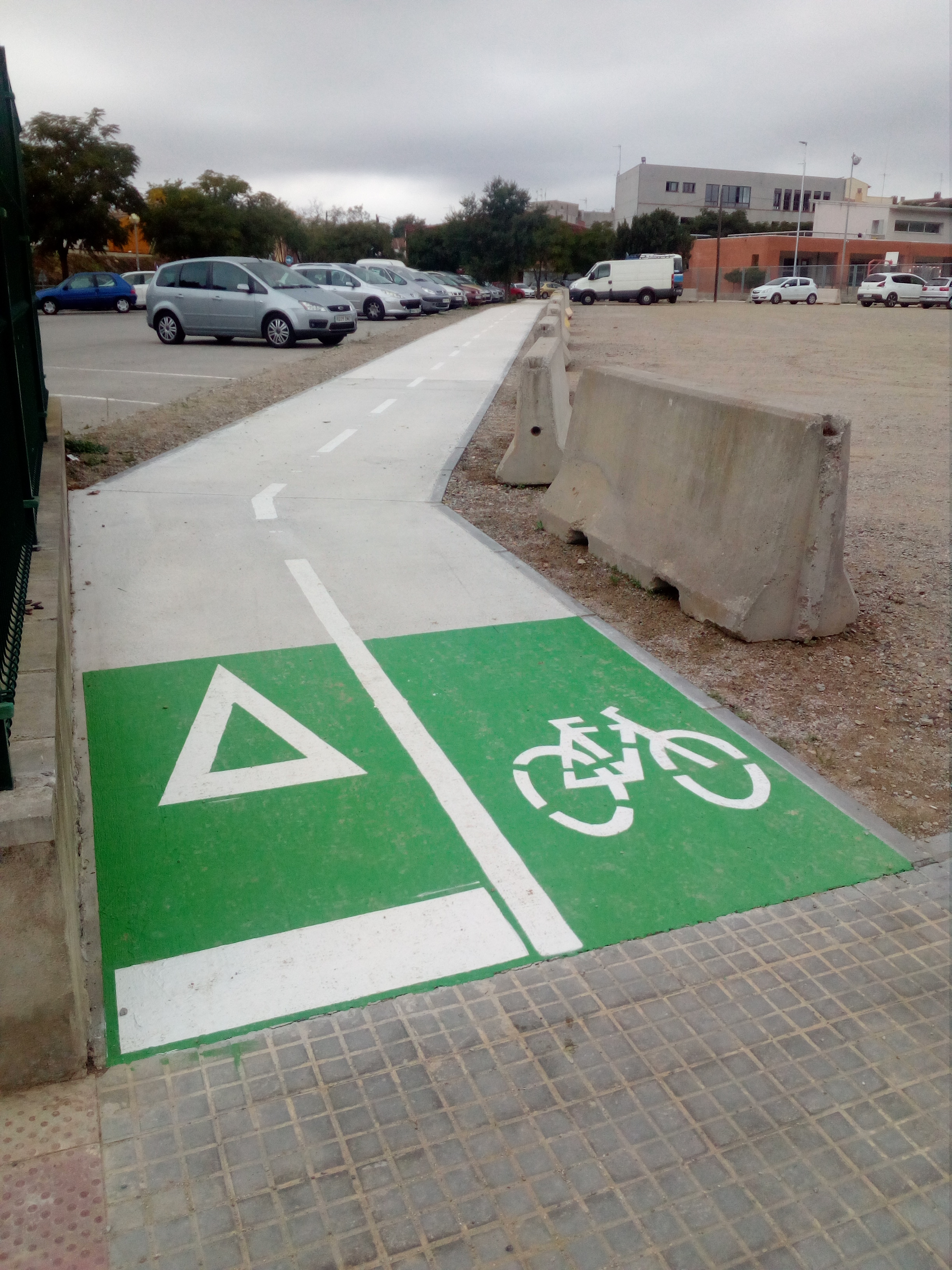 Un tram del carril per a bicicletes que arriba fins al carrer Maternitat d'Elna