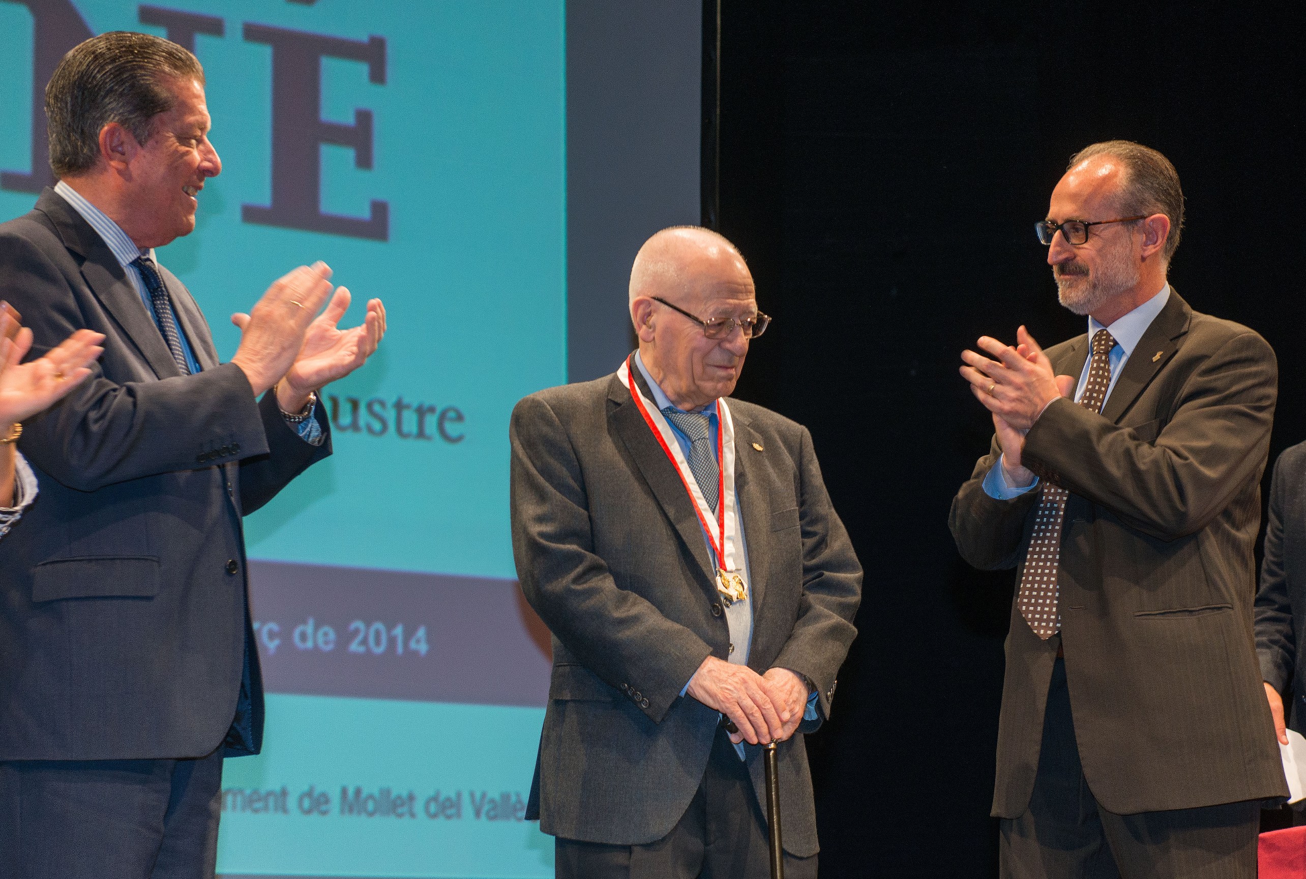 Josep Maria Suñé va rebre la Medalla de la Ciutat de Mollet el 2014
