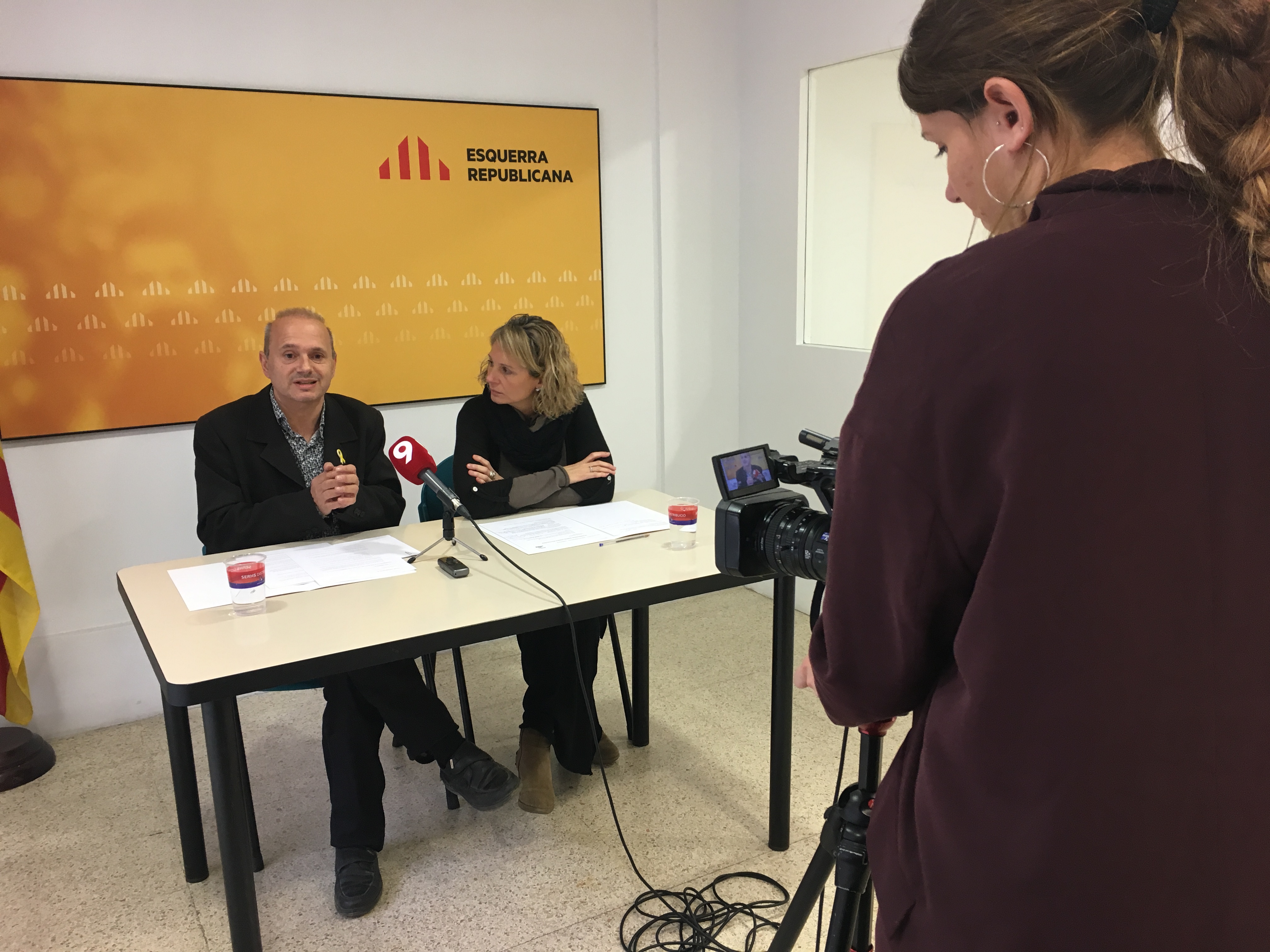 Jordi Fàbrega i Elisabet Ferreres aquest dimecres, durant la roda de premsa de presentació de la campanya