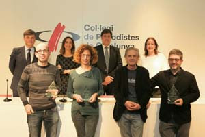 Tots els premiats, amb Ferran Polo, el primer per l'esquerra, en primera fila