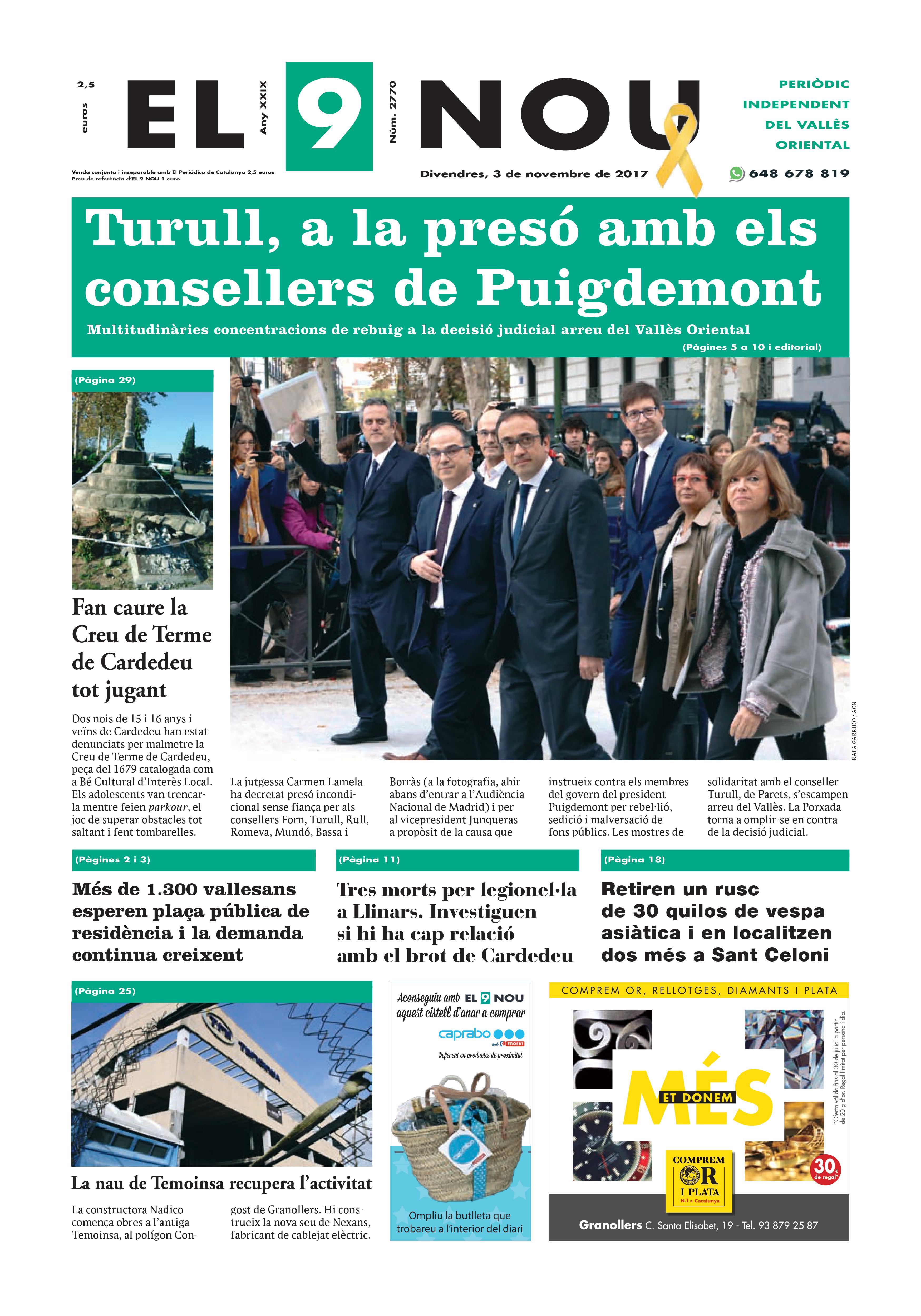 primera pagina EL 9 NOU 03_11_16 Vallès