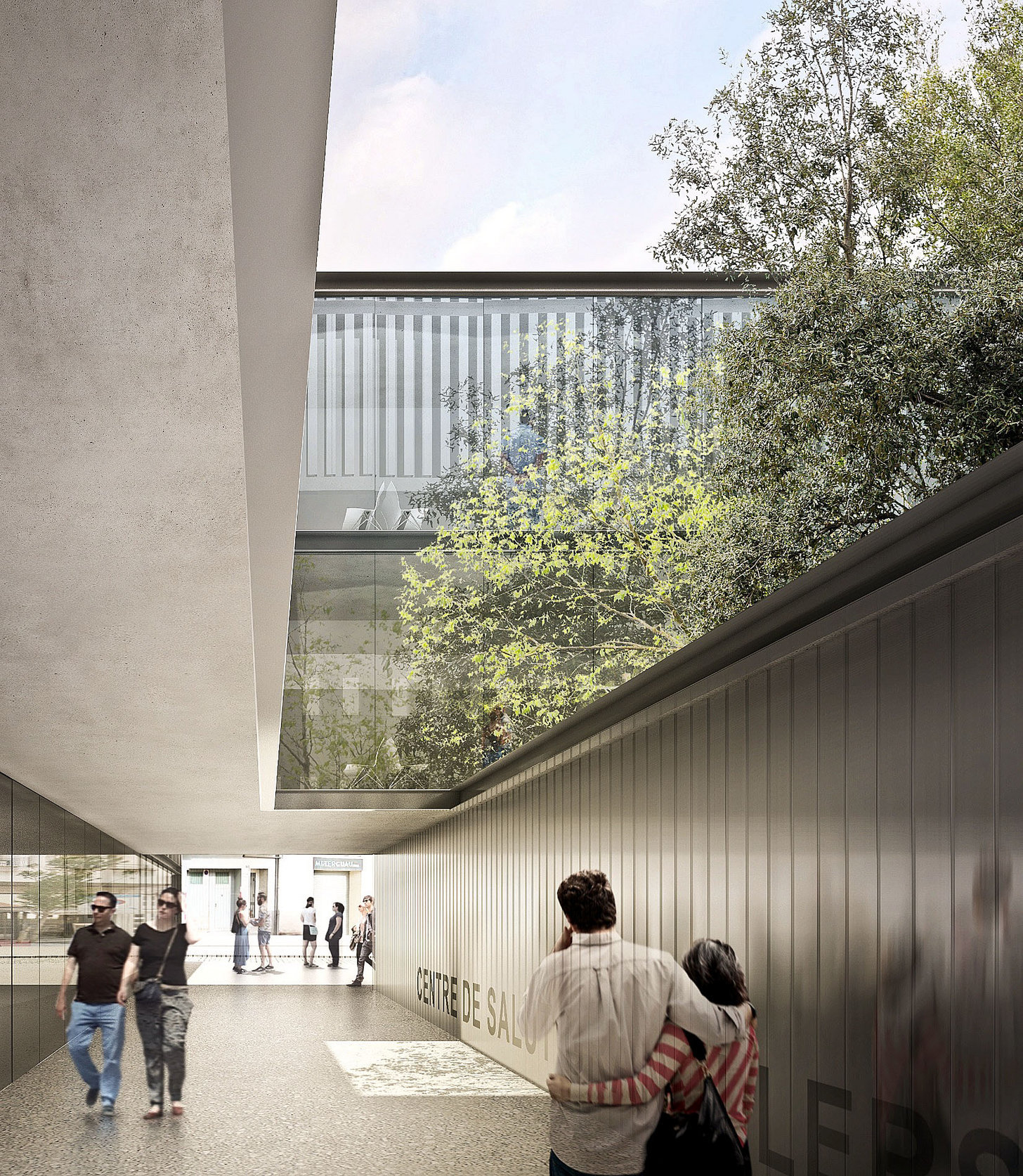 Un aspecte virtual dels exteriors del nou centre sanitari, segons el projecte de l'equip de l'arquitecte Ramon Sanabria