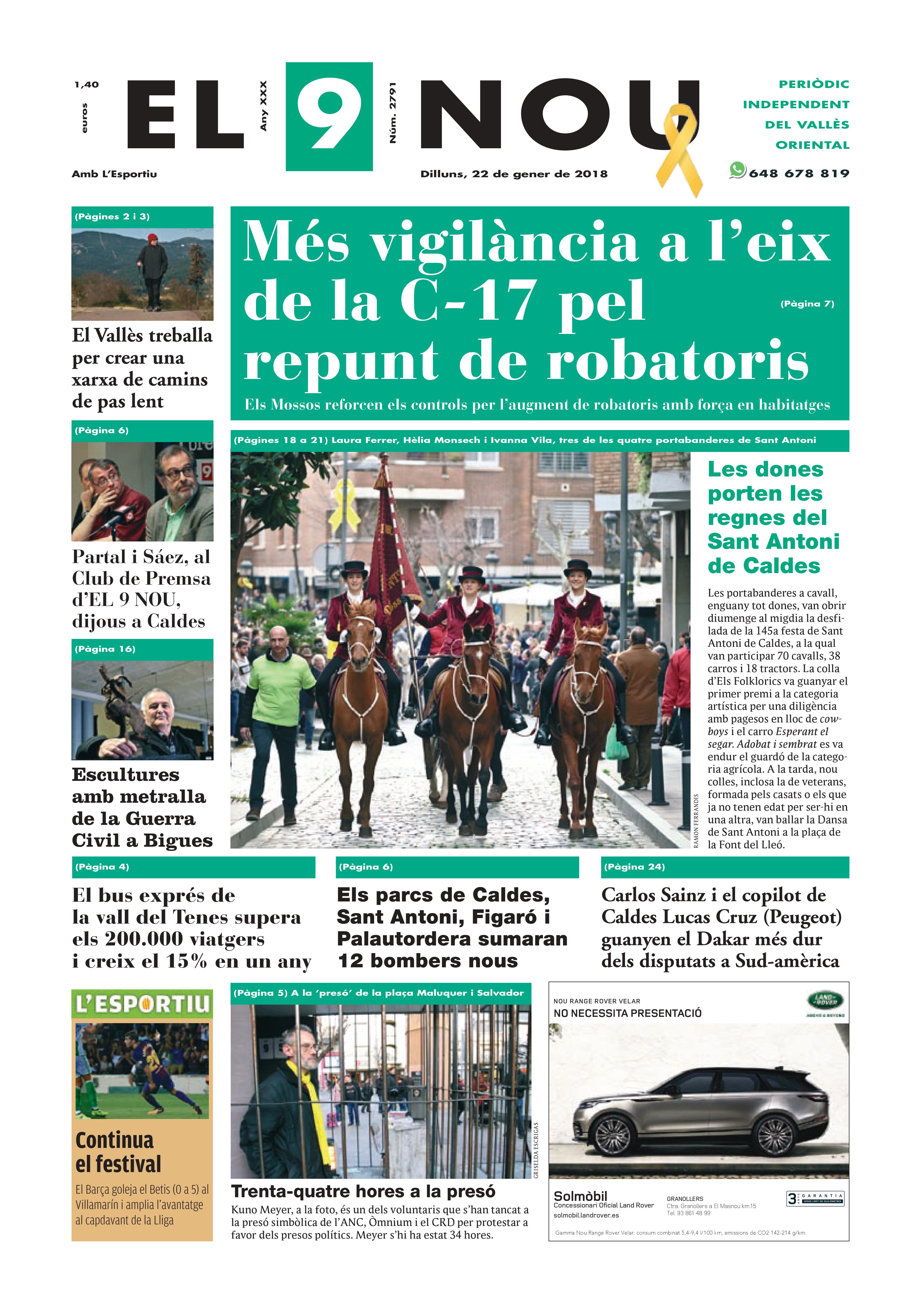 primera plana EL 9 NOU 22_01_18 Valles