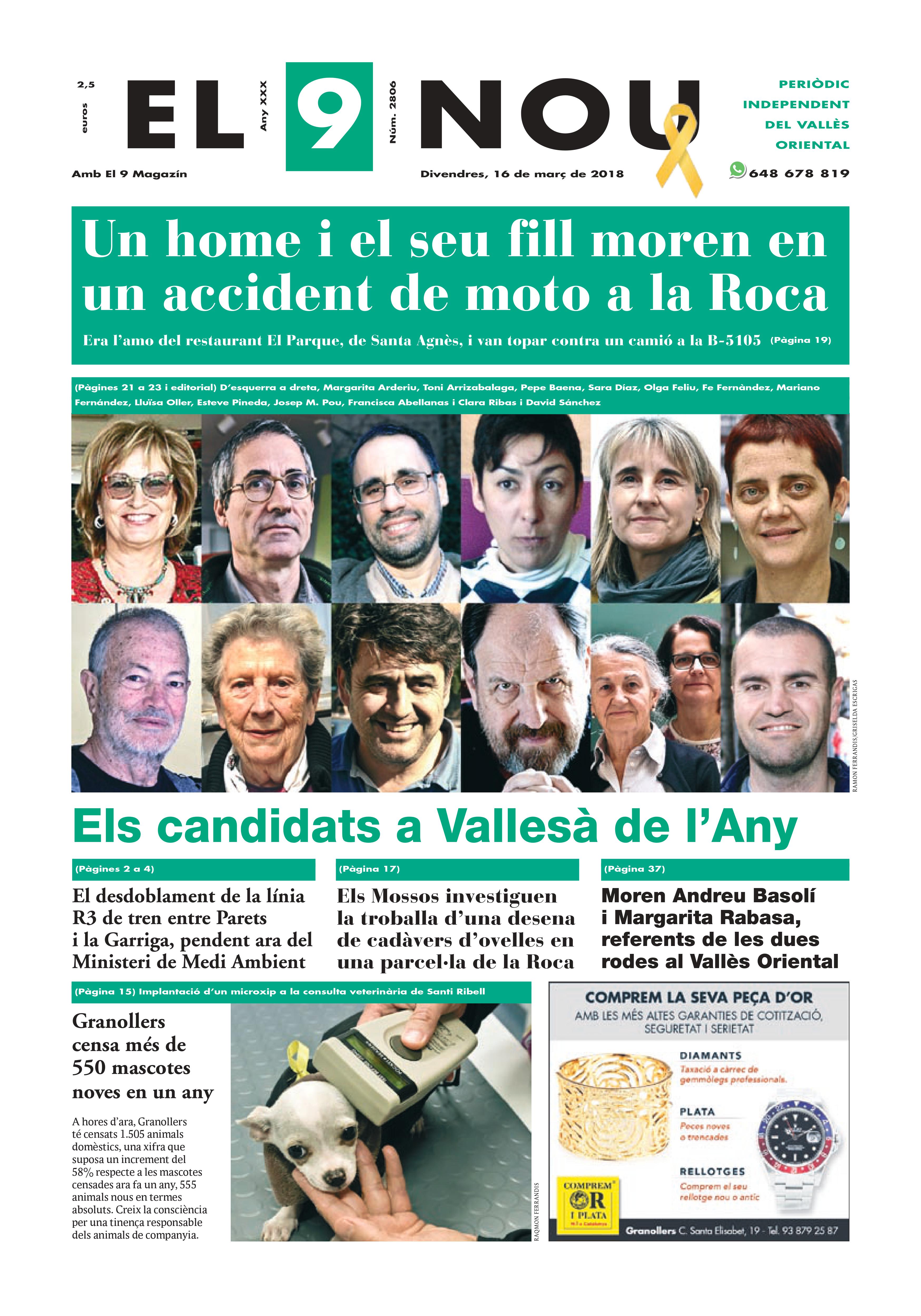 Primera Plana EL 9 NOU 16_03_18 Vallès