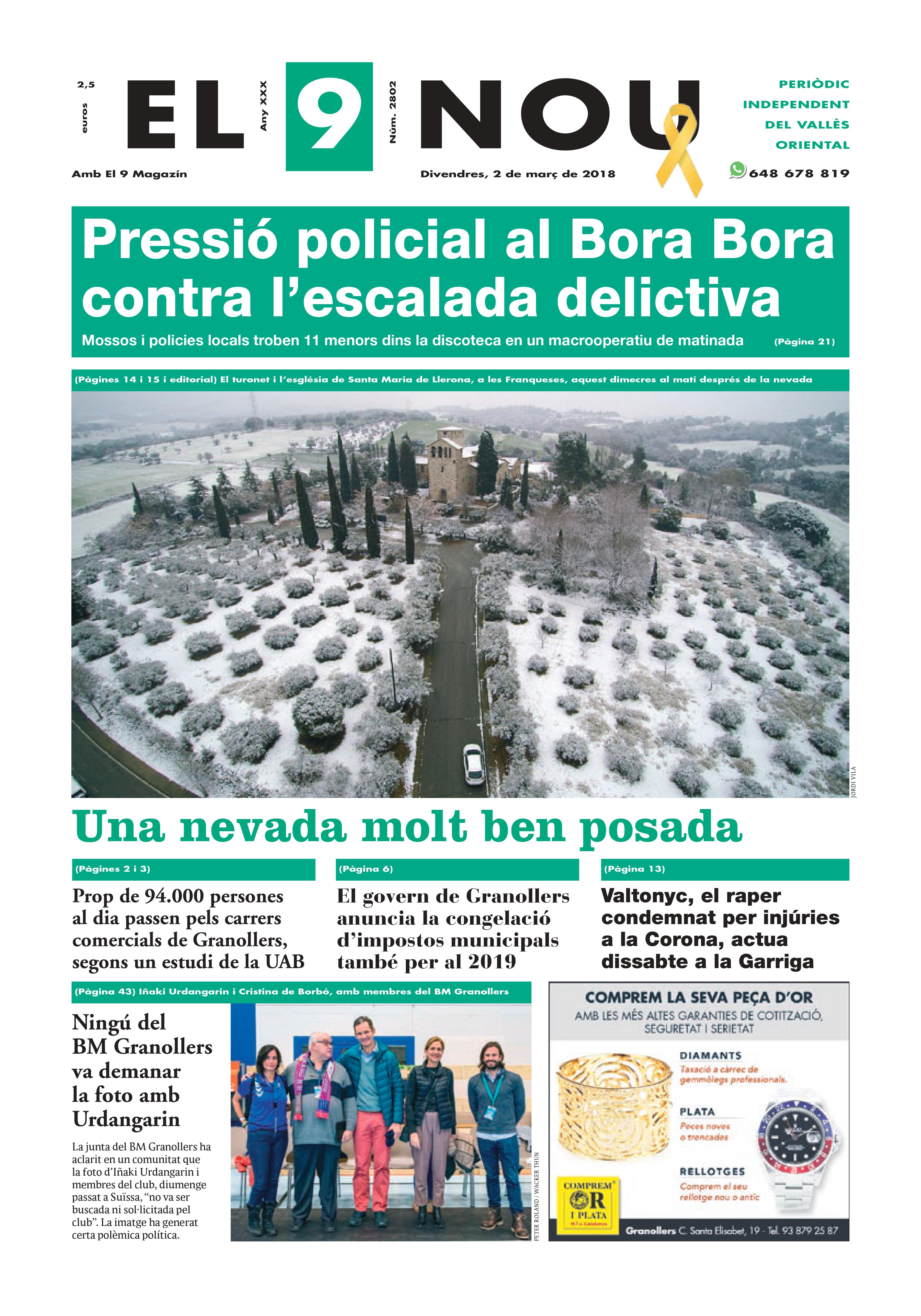 Primera plana EL 9 NOU 02_03_18 Vallès
