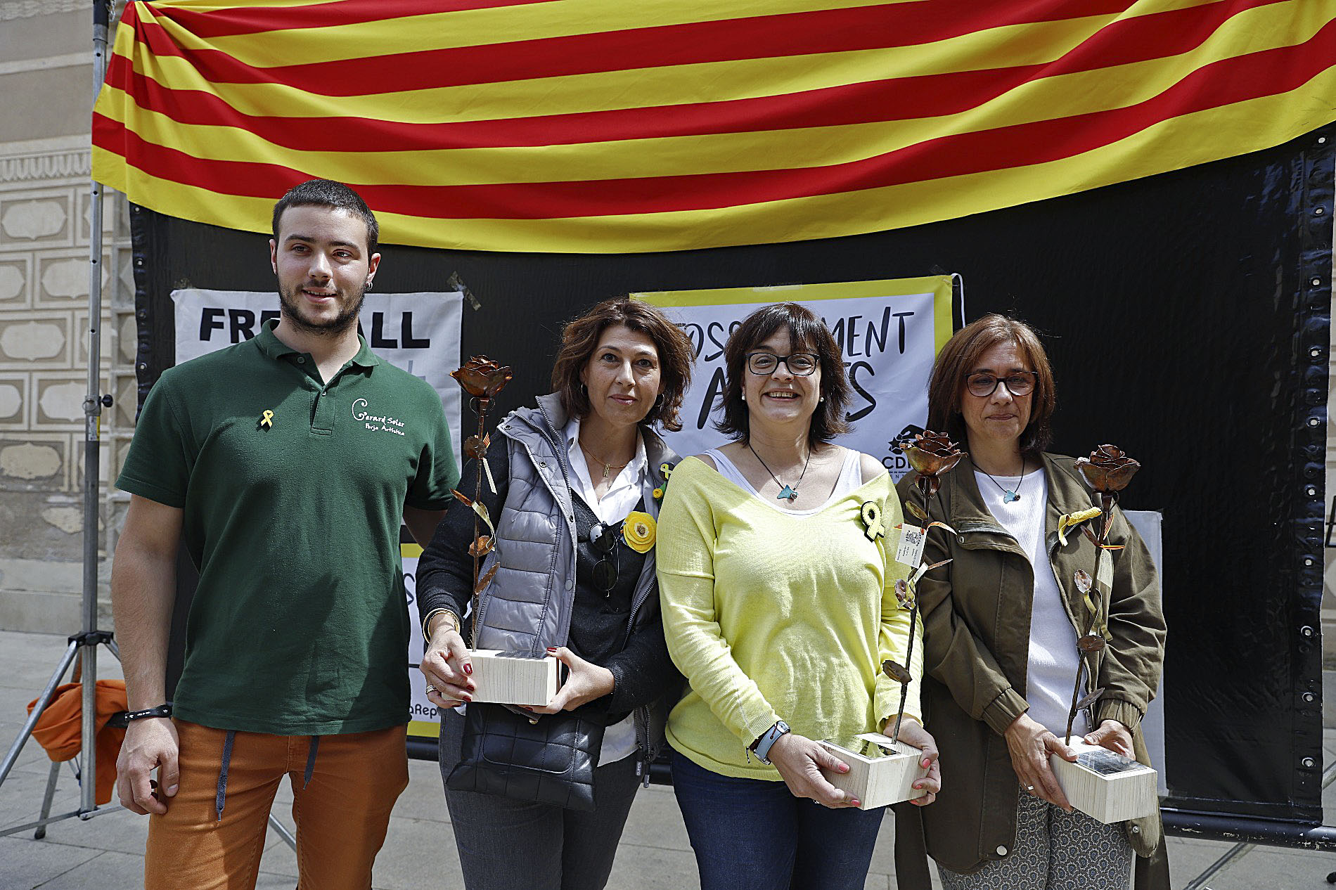 Va ser un acte a favor de la llibertat dels presos polítics i exiliats catalans