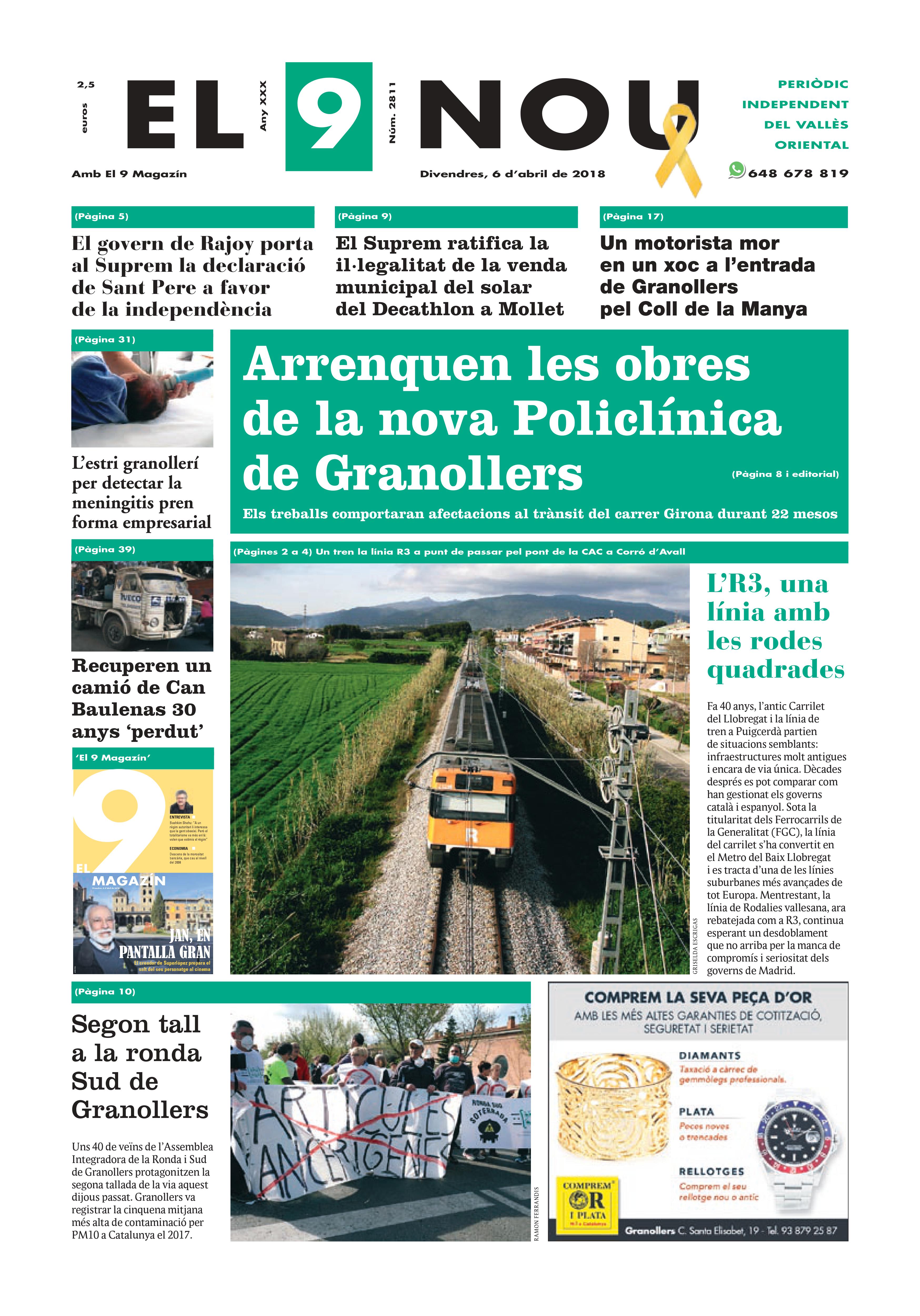 Primera plana EL 9 NOU 06_04_18 Vallès