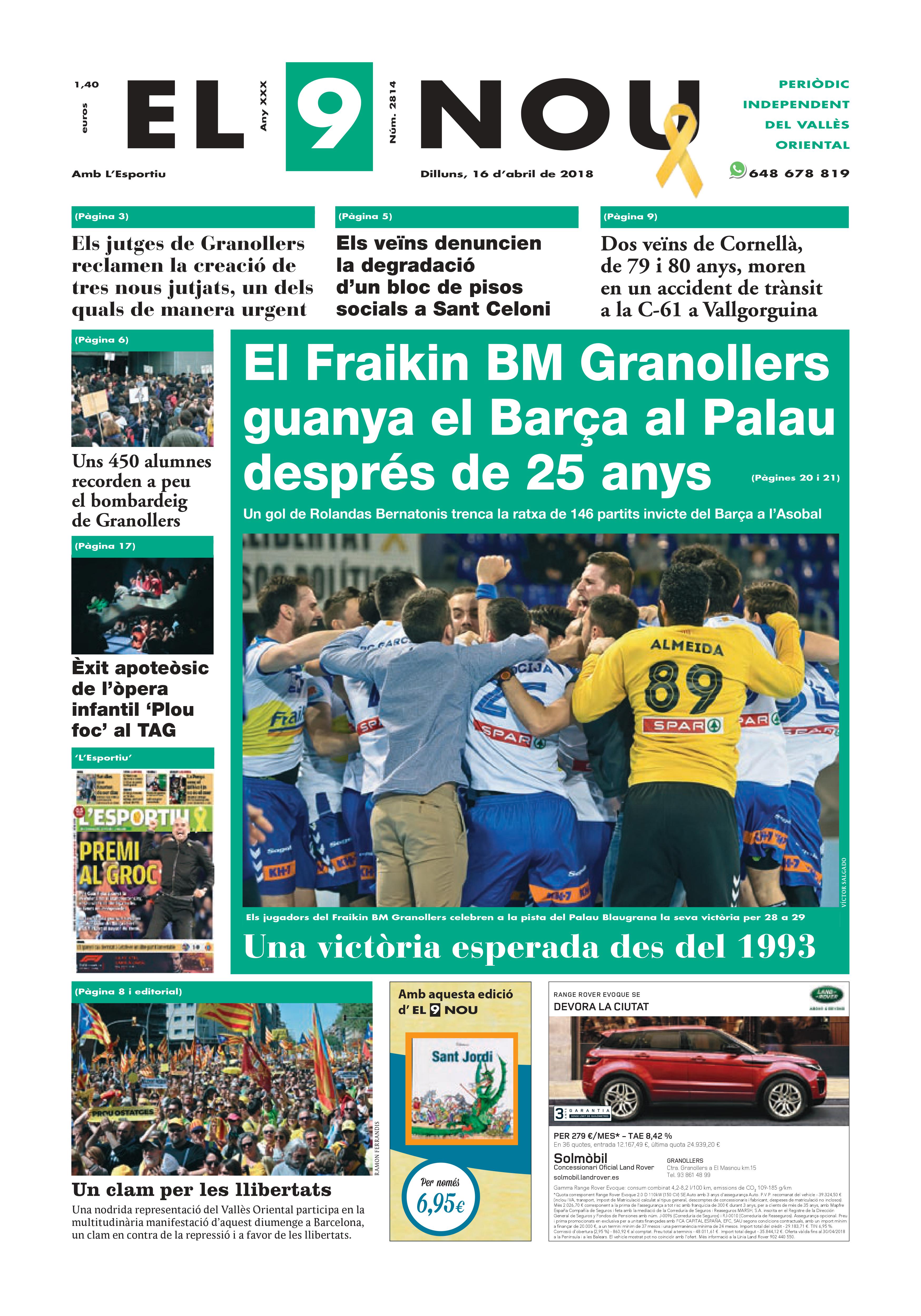 Primera plana EL 9 NOU 16_04_18 Vallès