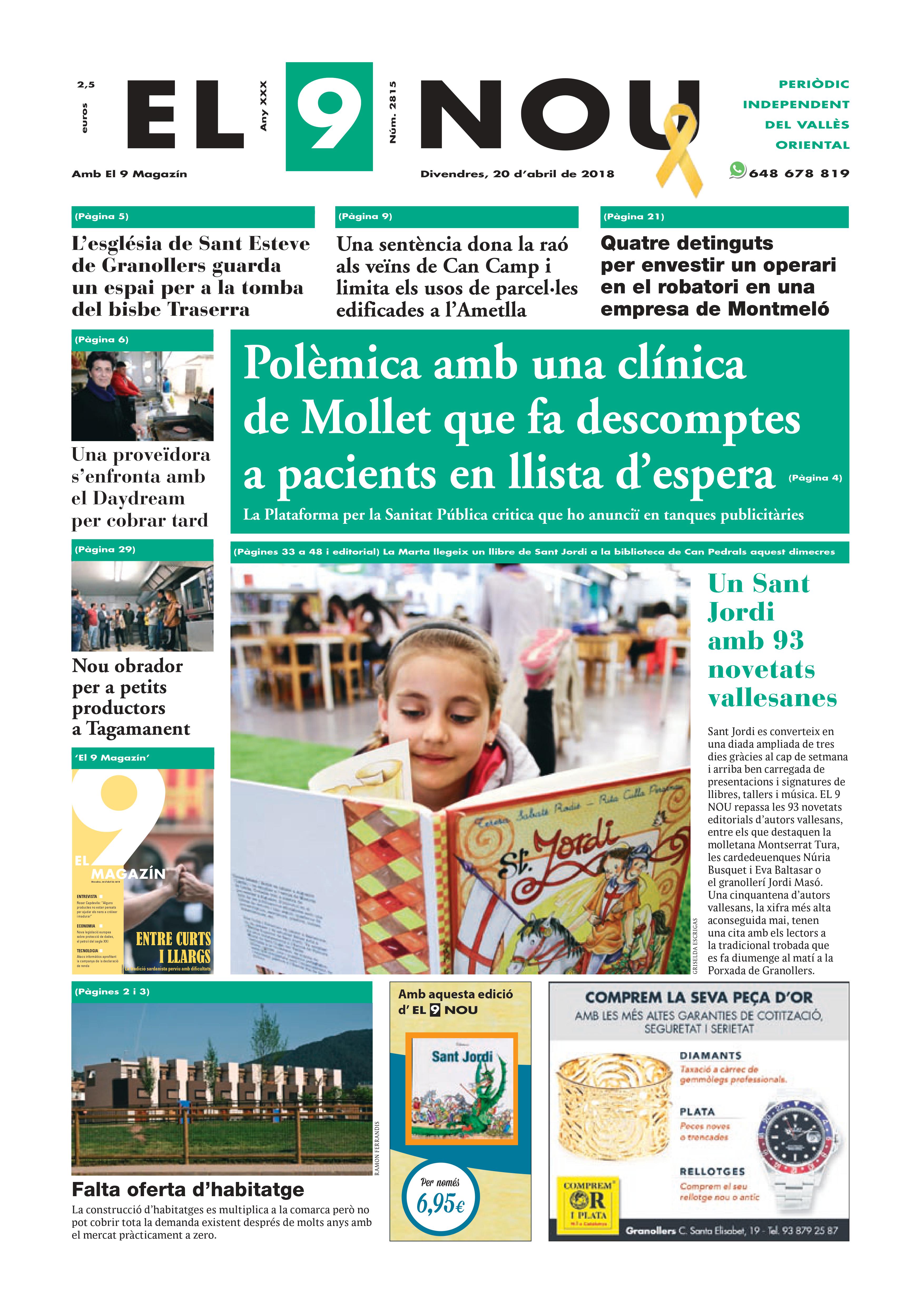 Primera plana EL 9 NOU 20_04_18 Vallès