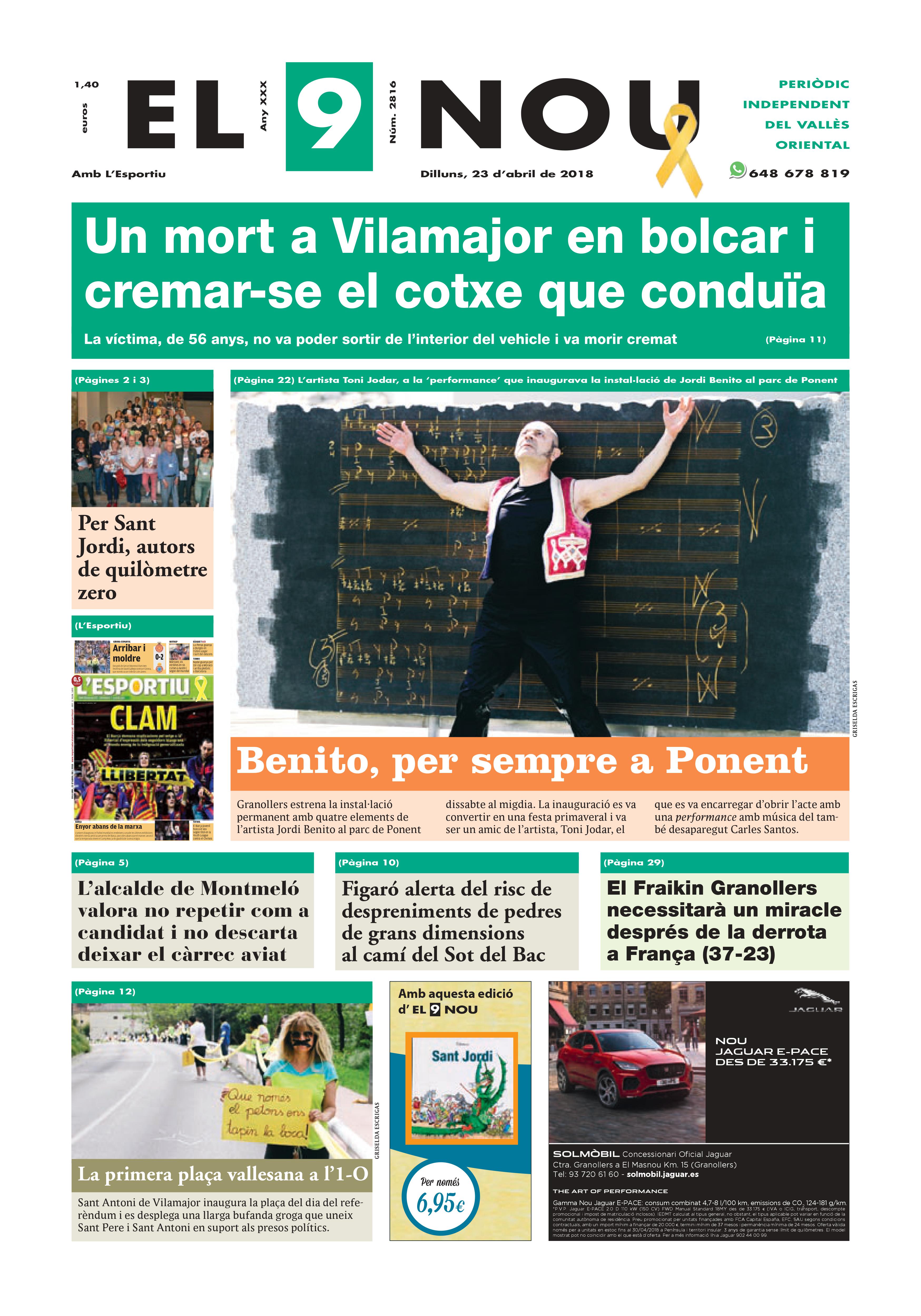 Primera plana EL 9 NOU 23_04_18 Vallès