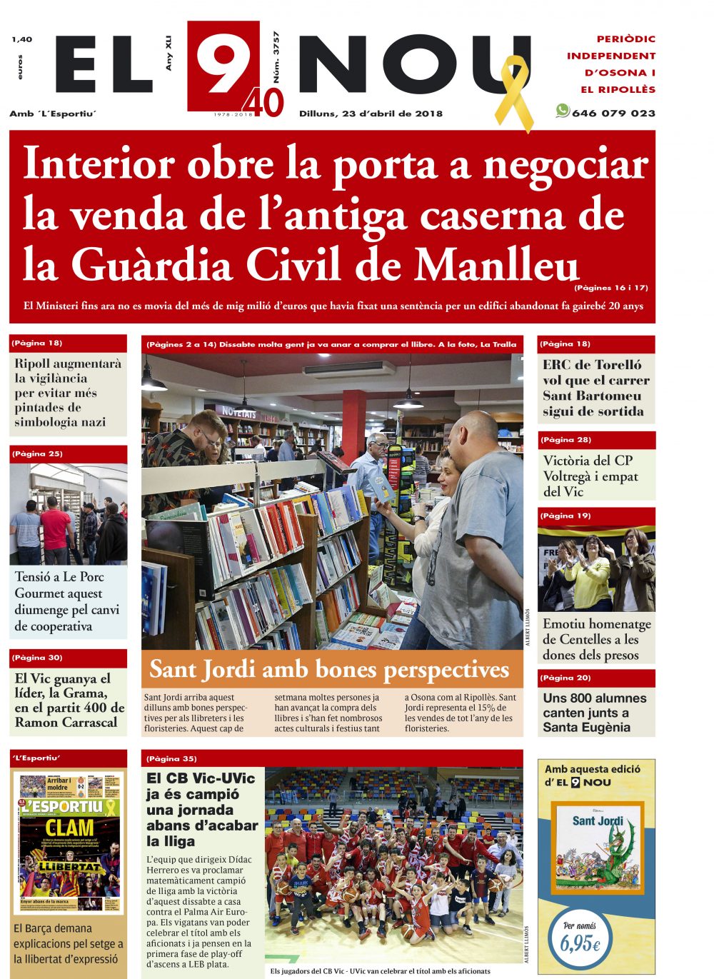 Portada d'EL 9 NOU d'Osona i el Ripollès