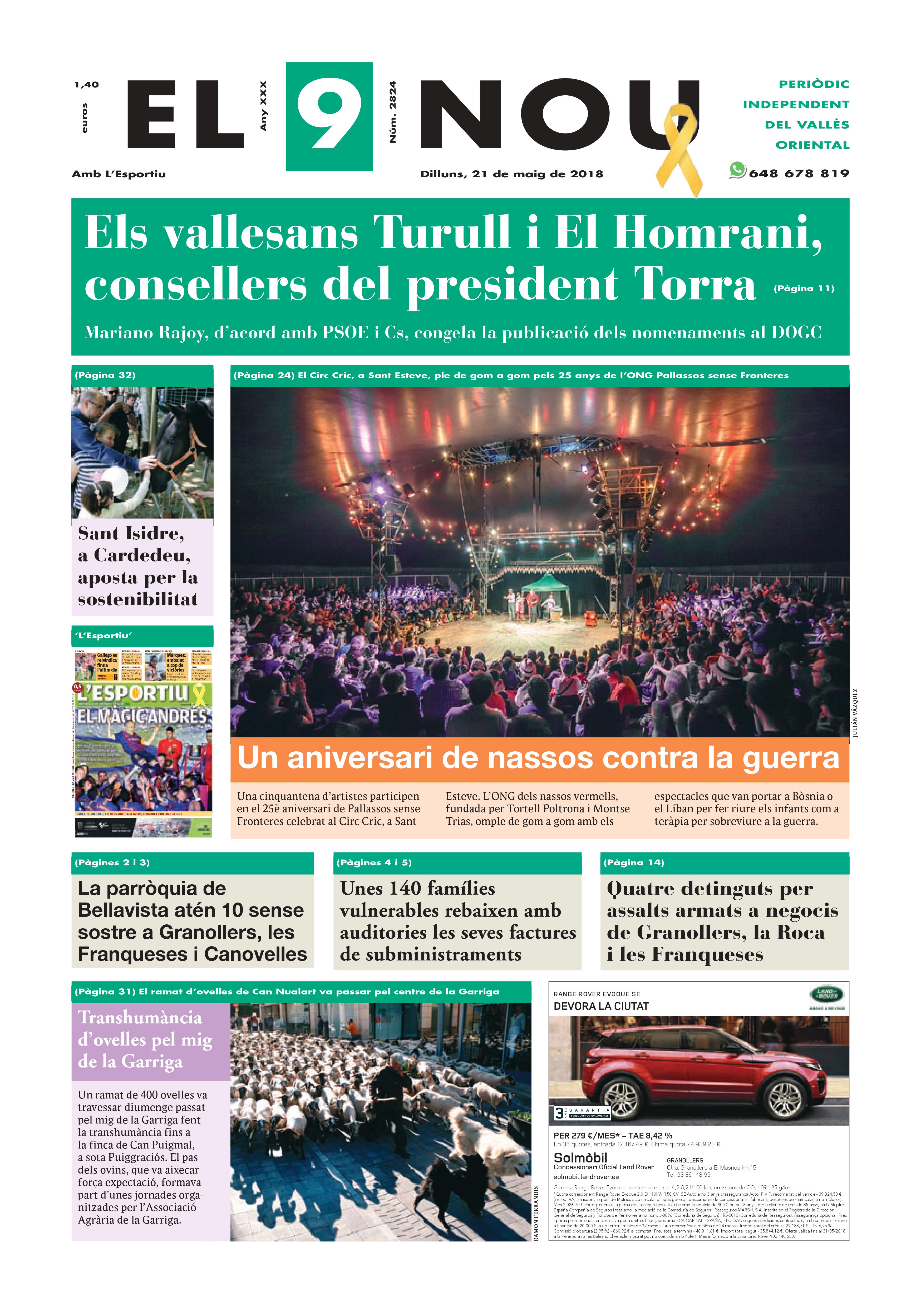 Primera plana EL 9 NOU 21_05_18 Valles