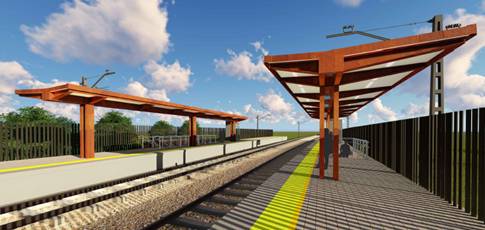 Imatge virtual de la nova estació situada a la zona de la Granja Soldevila