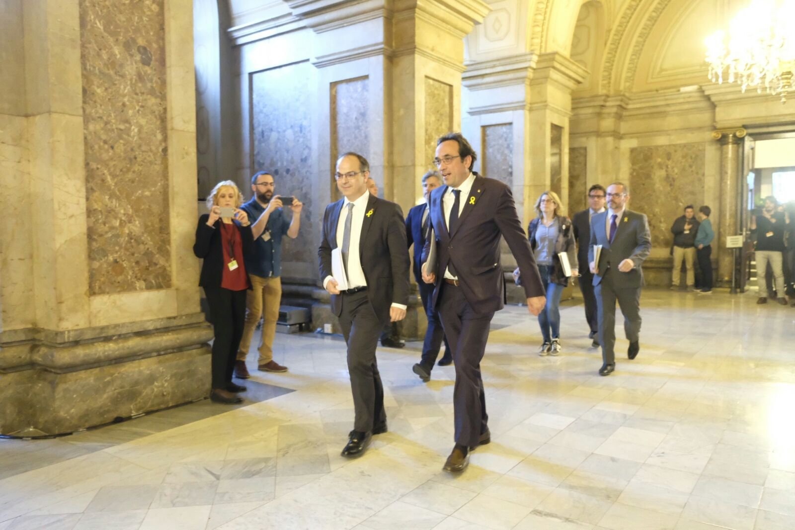 Jordi Turull i Josep Rull junts al Parlament