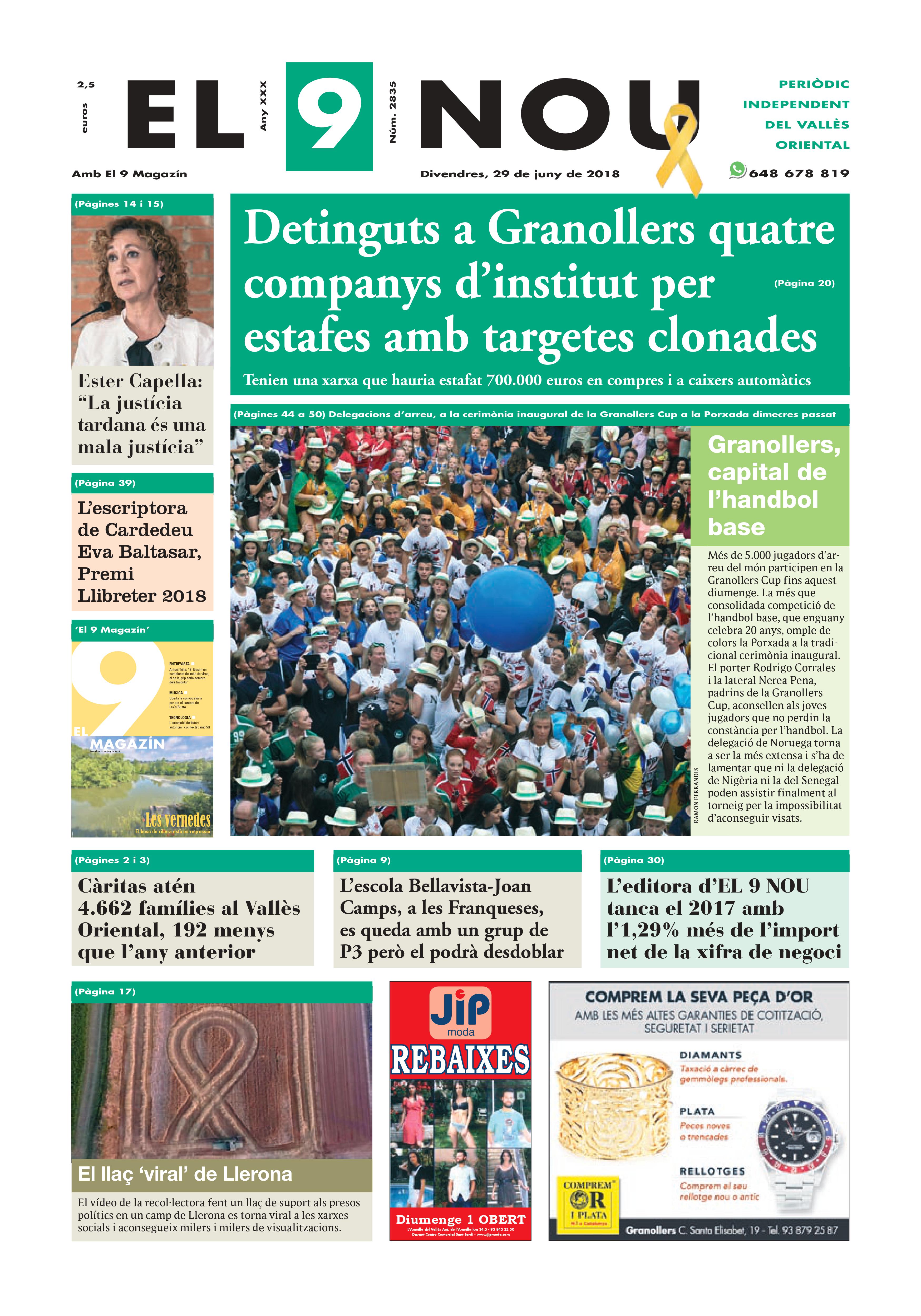 Primera plana EL 9 NOU 29_06_18 Vallès