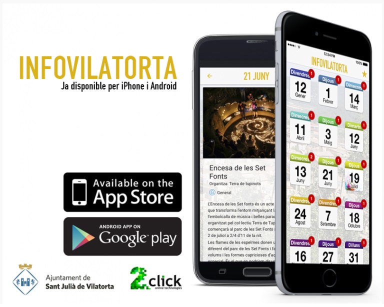 Interfície de la nova aplicació creada per l'Ajuntament de Sant Julià i 2click online technologies