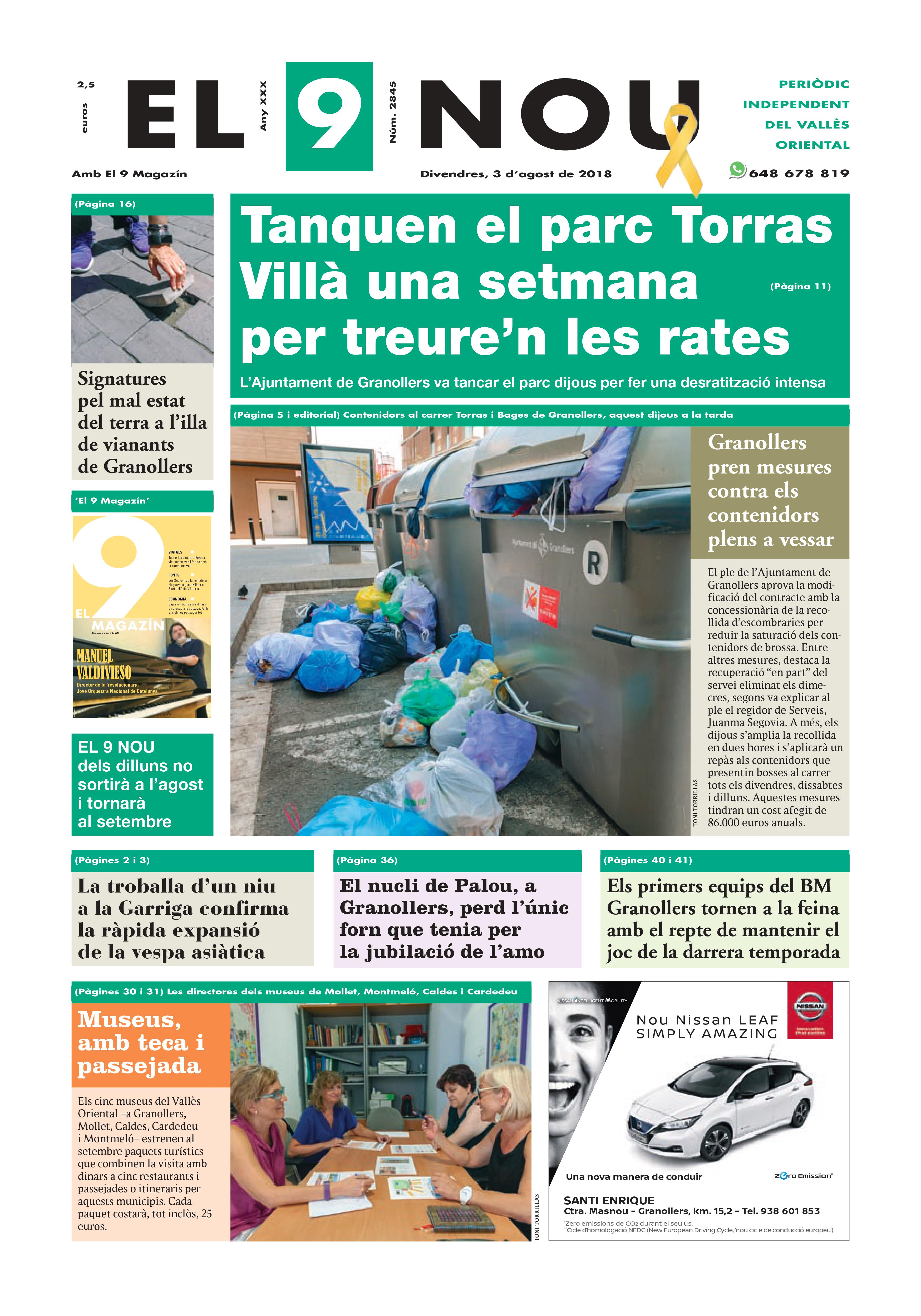 Primera plana EL 9 NOU 030818 Vallès