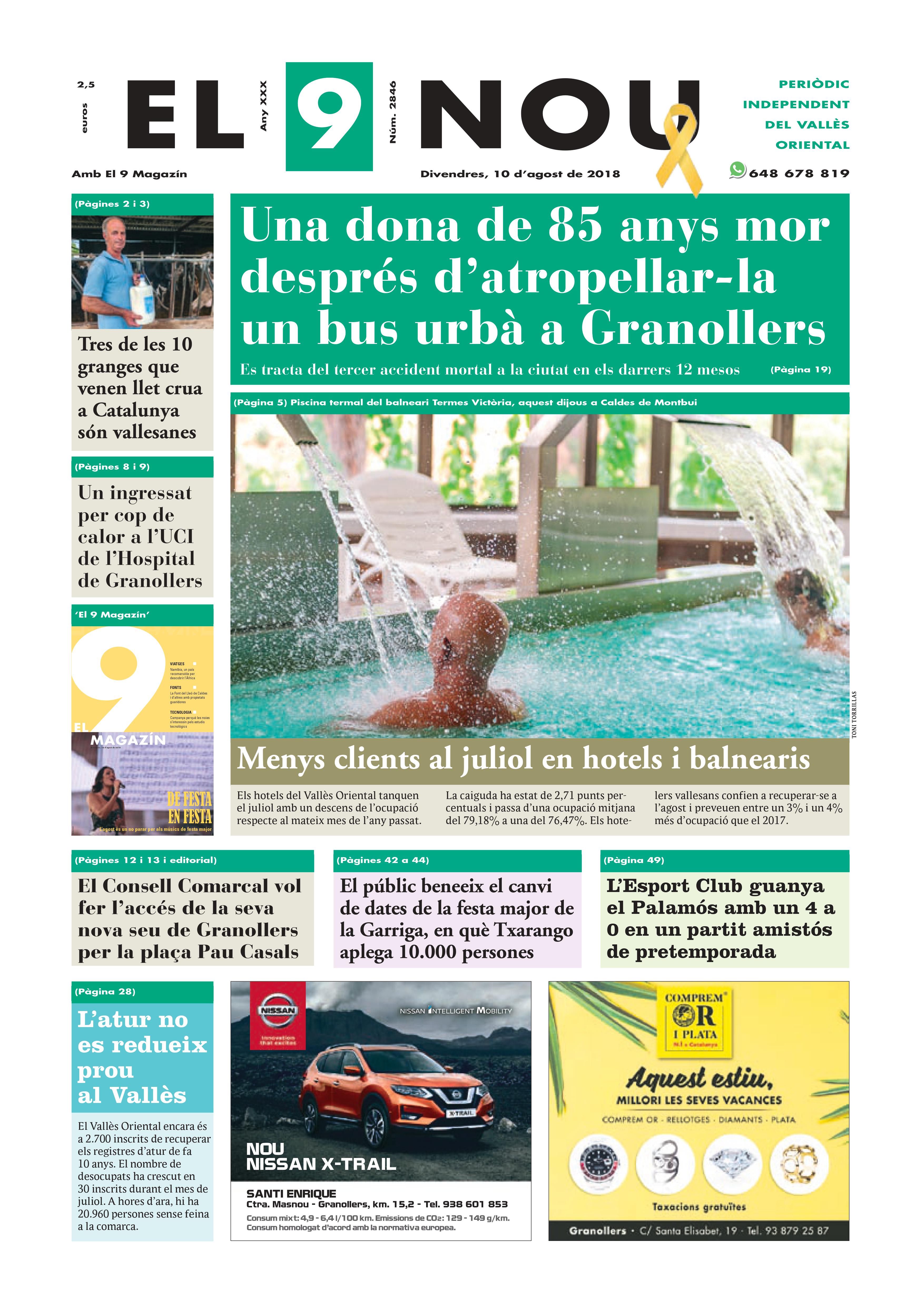 Primera plana EL 9 NOU 100818 Vallès