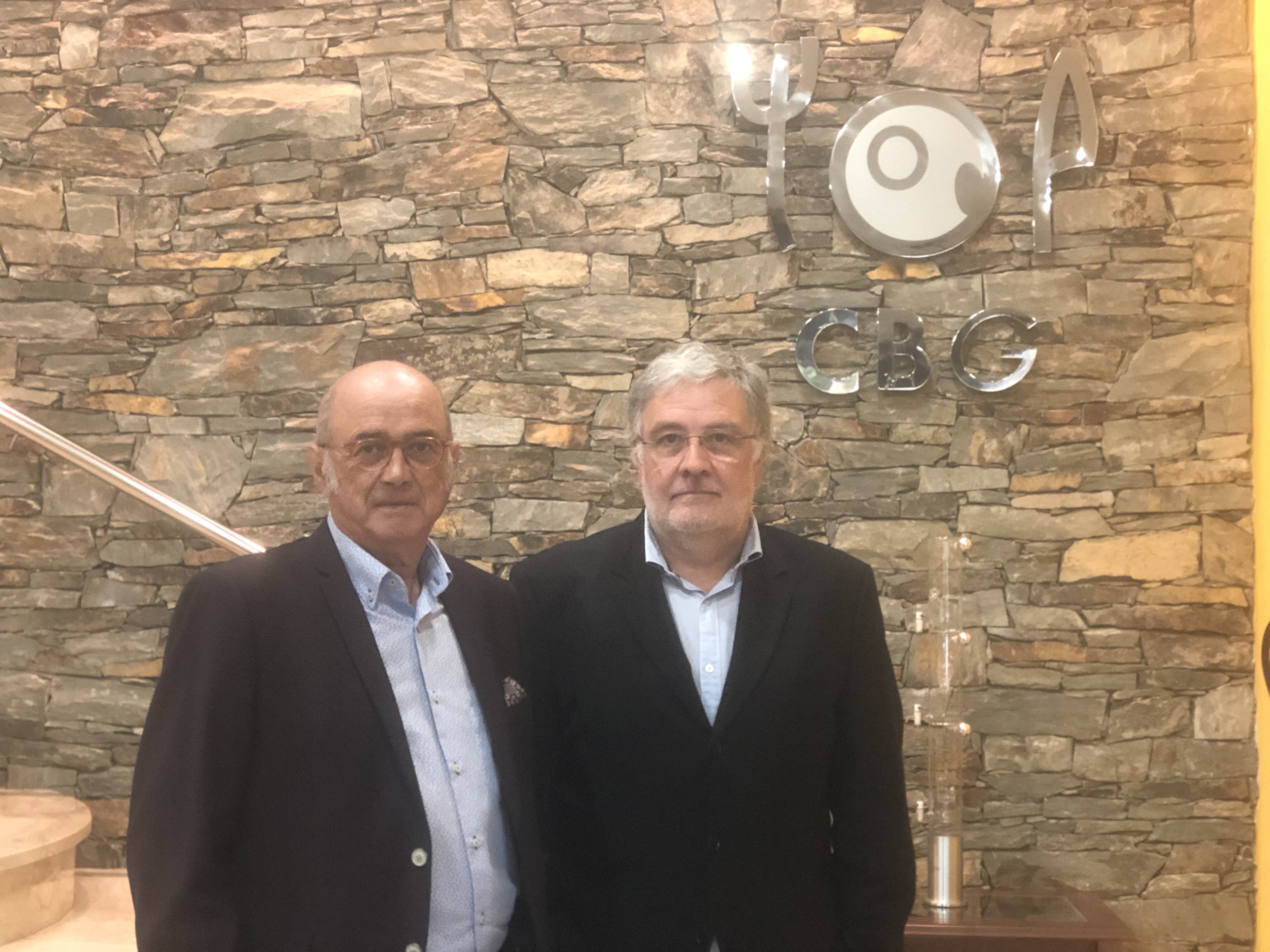 Pere Antón i Josep Maria Farrés, a la seu de CBG