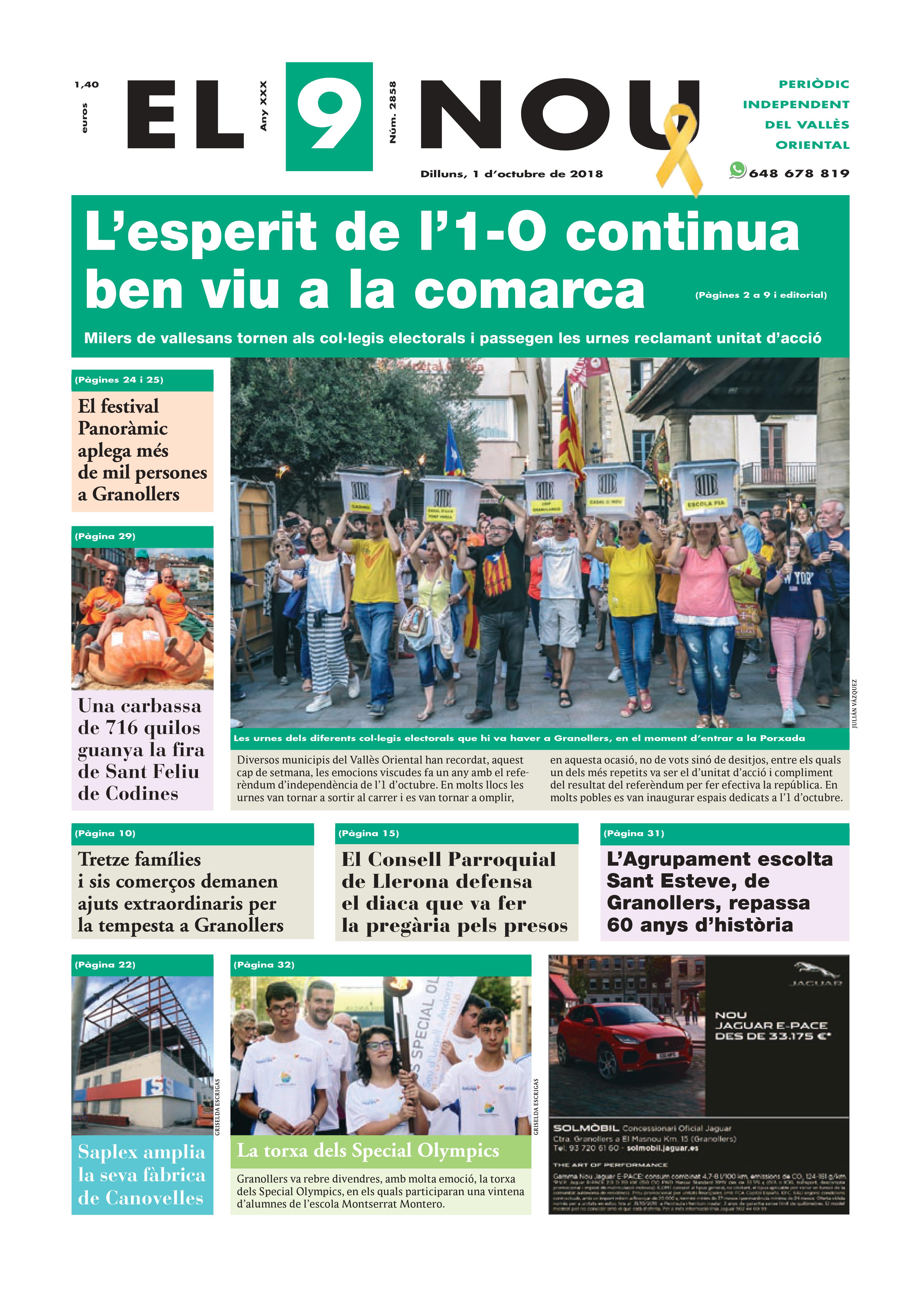 Primera Plana 01_10_18 Vallès